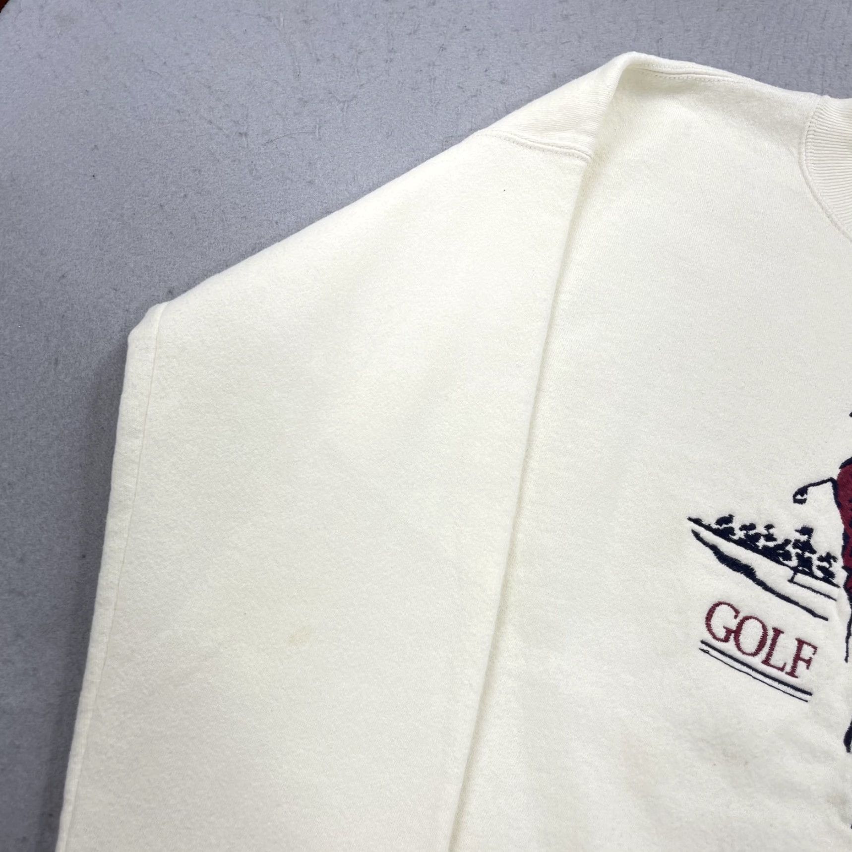 Vintage VINTAGE Golf Sweatshirt Mens XL Ivory Embroidered Logo Fleece USA 90s Size US XL / EU 56 / 4 - 4 Thumbnail