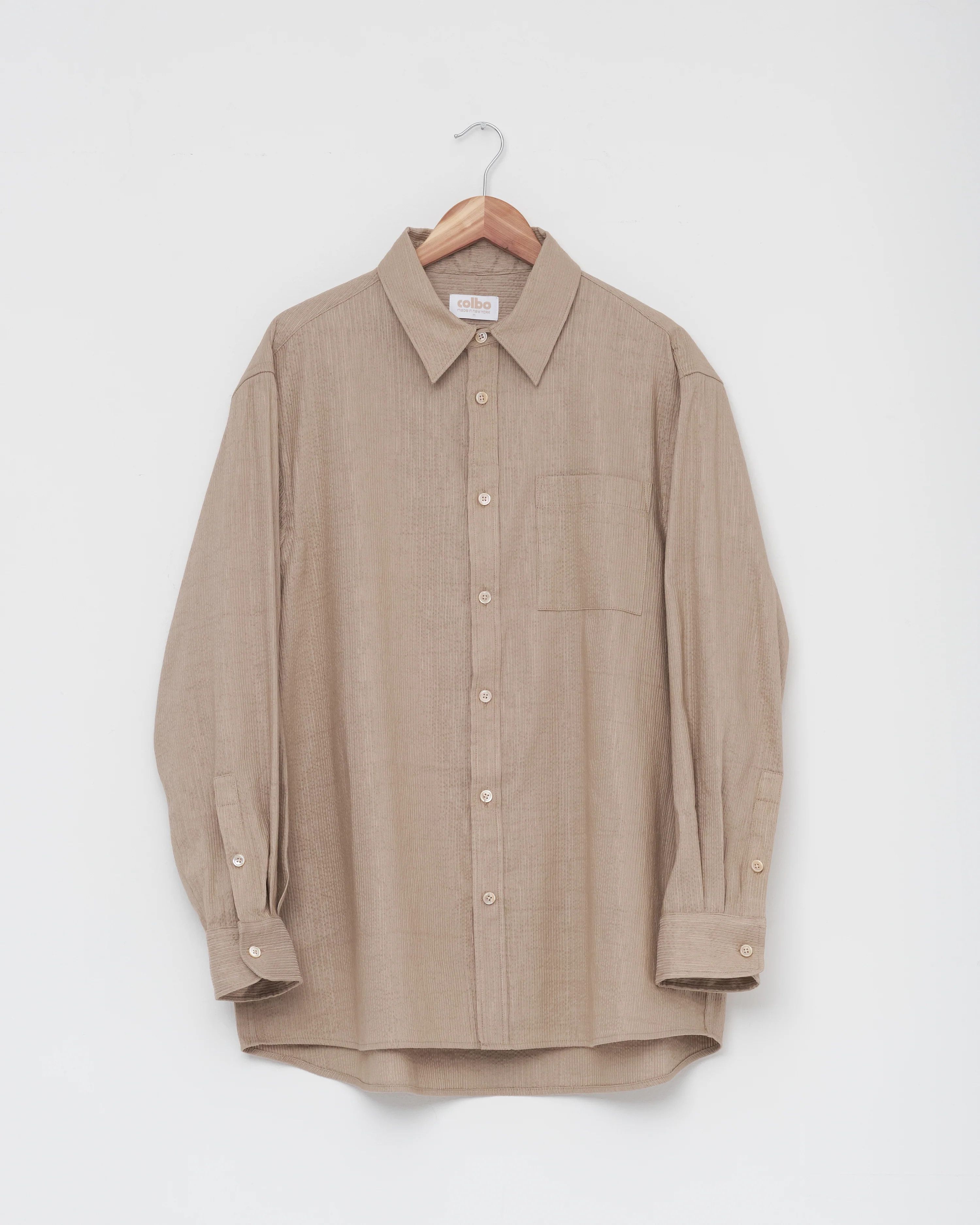 Colbo 💚 1/12 Colbo NYC Silk/Cotton TK Shirt Taupe Medium NEW Size US M / EU 48-50 / 2 - 1 Thumbnail