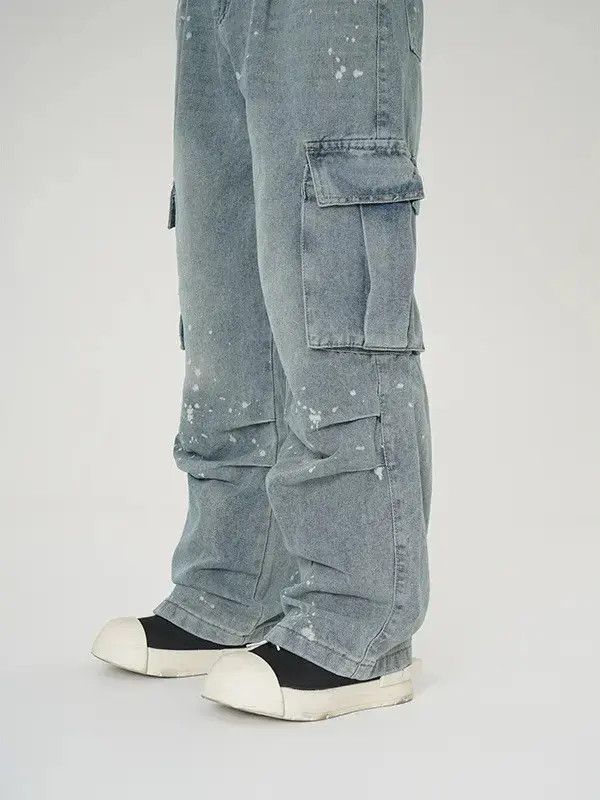 Japanese Brand Retro loose wide leg straight leg jeans Size US 32 / EU 48 - 2 Thumbnail