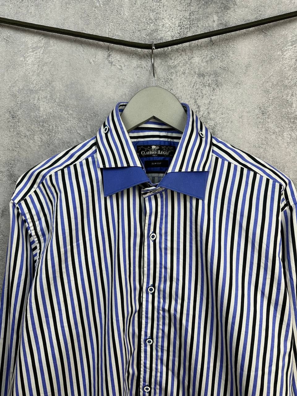Other Claudio Lugli Slim Cut Striped Cotton Poplin Shirt Size US XL / EU 56 / 4 - 4 Thumbnail