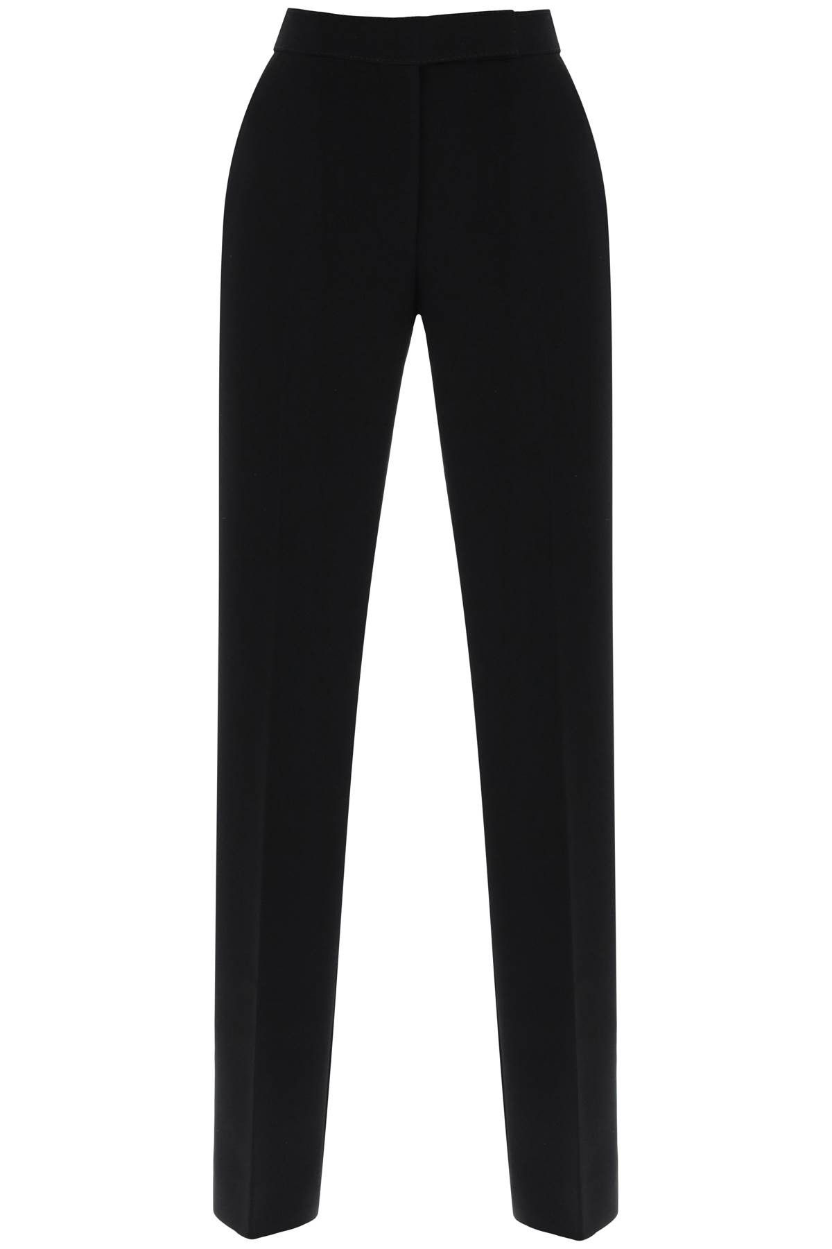 image of Tory Burch Straight Leg Pants In Crepe Cady Size Us 6 For Women in Black