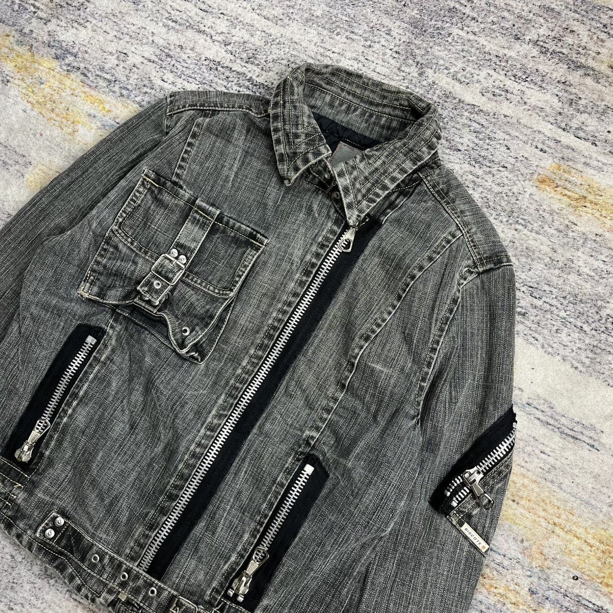 Japanese Brand × Le Grande Bleu (L.G.B.) × Tornado Mart Biscote cropped bondage biker denim jacket Size M / US 6-8 / IT 42-44 - 6 Thumbnail