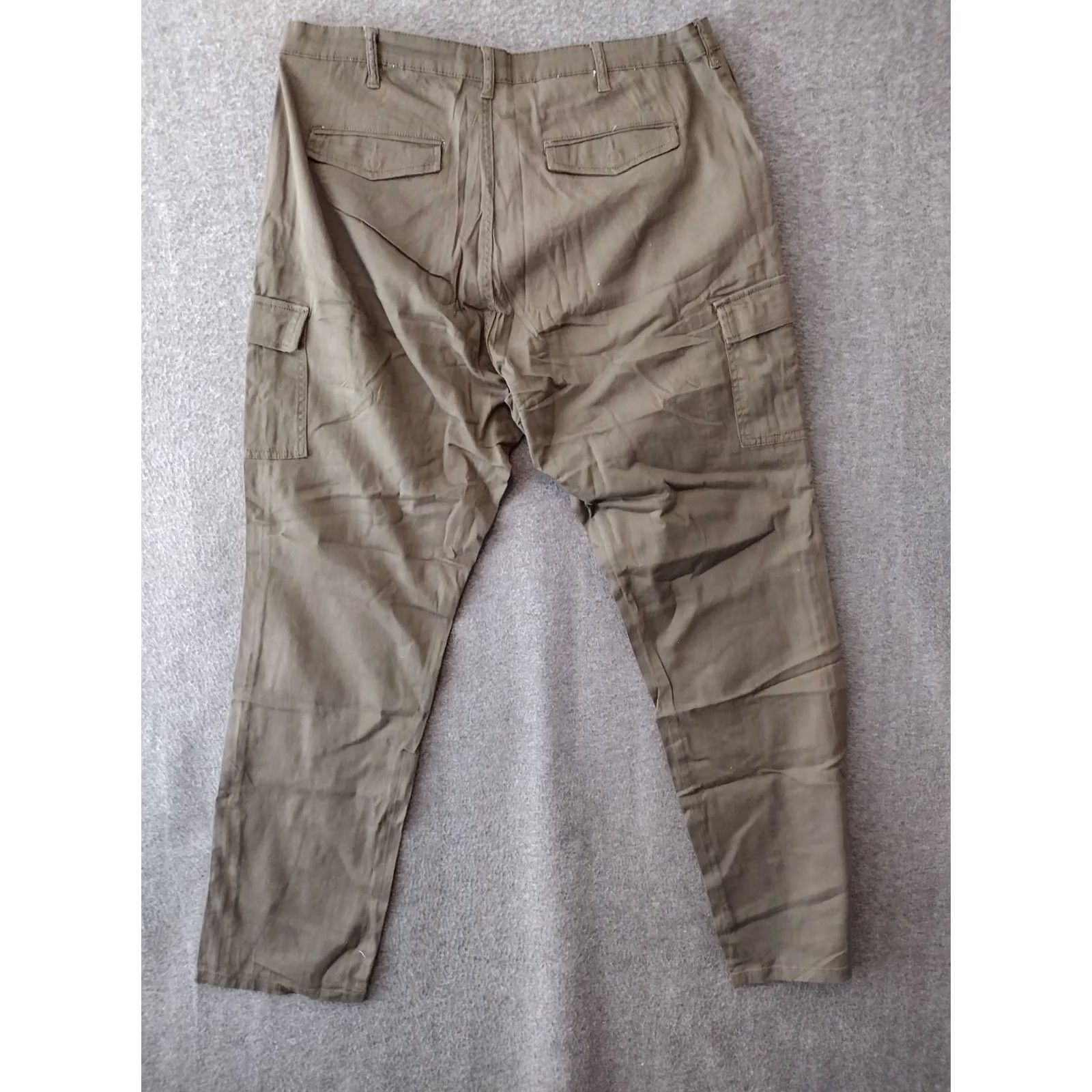 Vintage Ashley Stewart Cargo Pants 18 Brown Cotton Blend 6 Pockets Zip Leg High Rise Straight Women's Pants Size 40" / US 18 - 2 Thumbnail