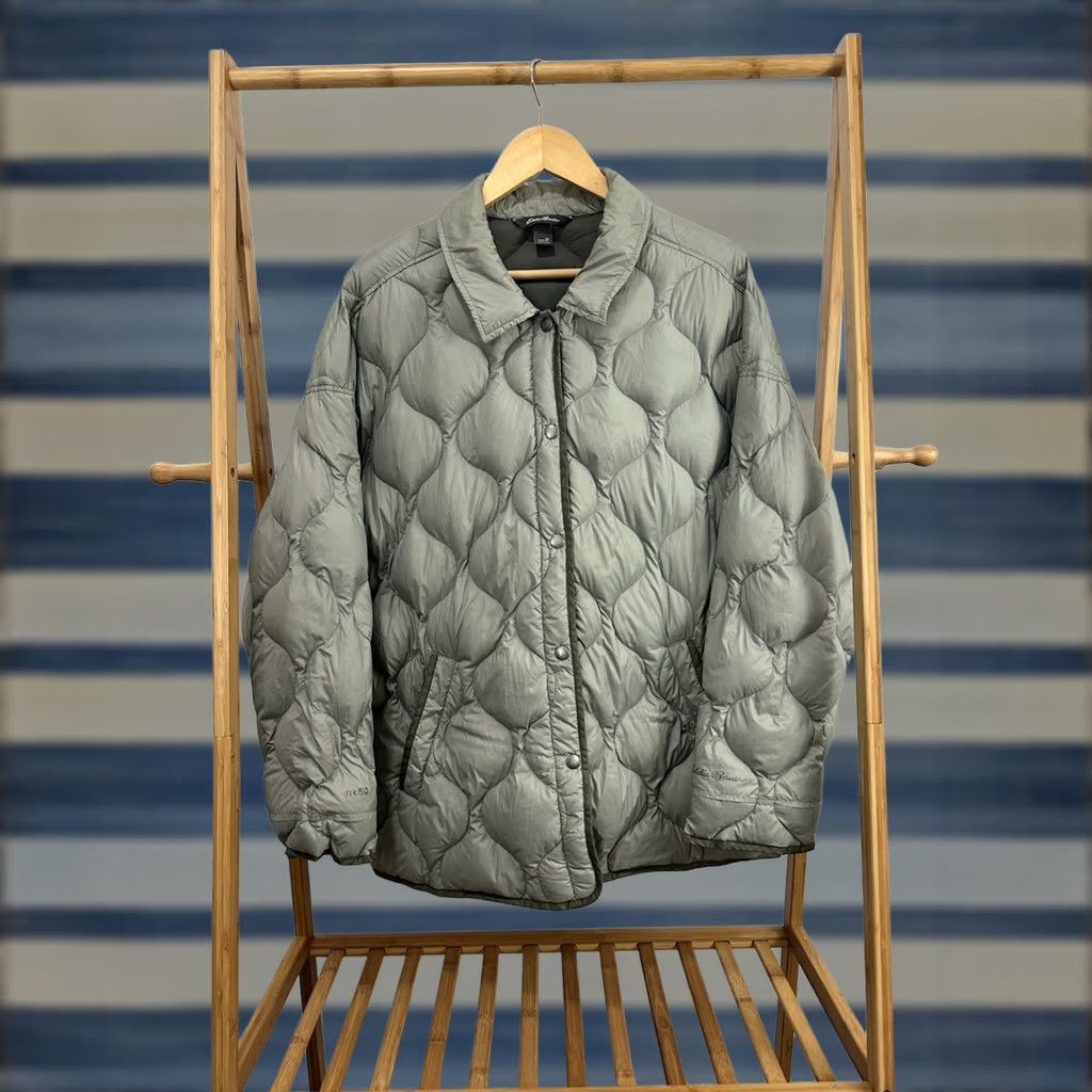 Eddie Bauer Eddie Bauer Women's Quilted EB650 Waterfowl Down Snap Sage Green Light Jacket 2X Size XXL / US 16-18 / IT 52-54 - 1 Thumbnail