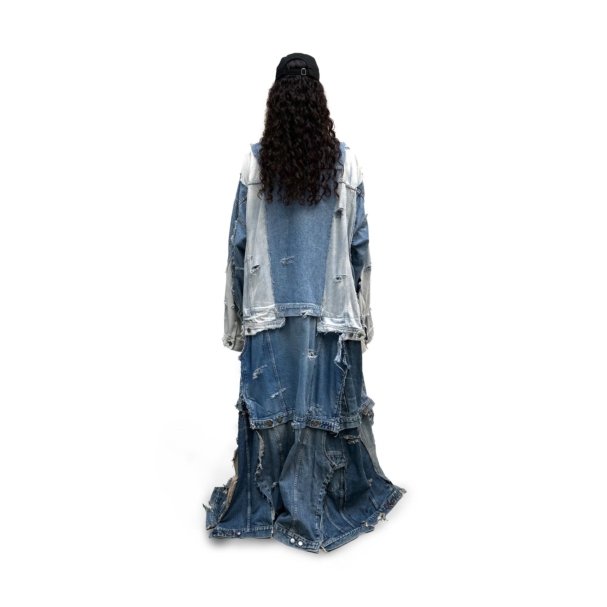 Italia Independent OVERSIZE PANELED RECYCLED DENIM TRENCH Size US XL / EU 56 / 4 - 4 Thumbnail