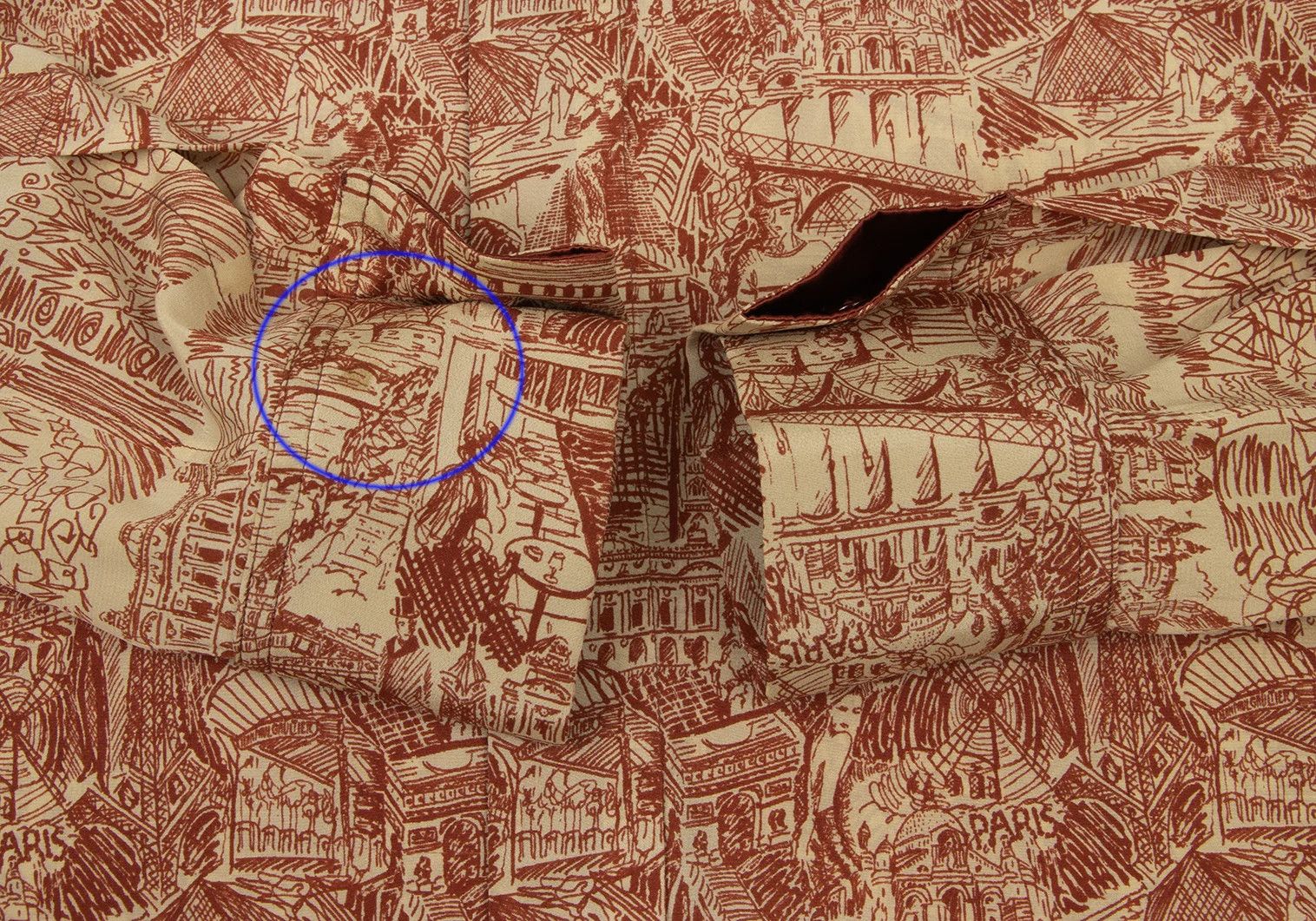 Jean Paul Gaultier Silk Drawing Print Shirt in Beige Red, Size 48 Size US M / EU 48-50 / 2 - 11 Thumbnail