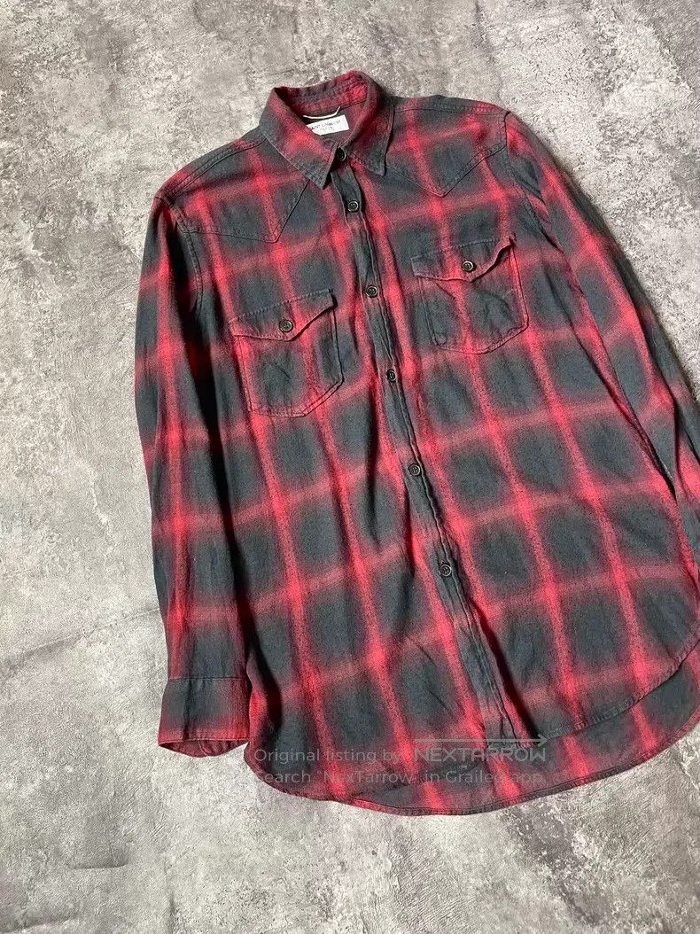 Saint Laurent Paris Saint Laurent Paris Autumn and Winter Red and Black Gradie Size US L / EU 52-54 / 3 - 2 Thumbnail