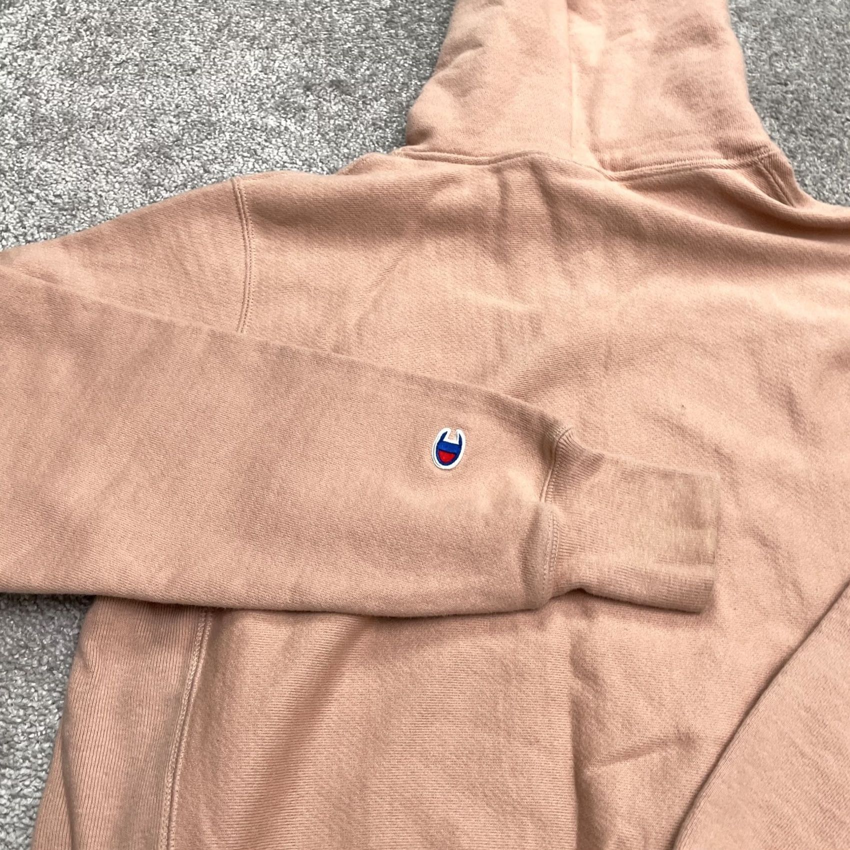 Champion Champion Hoodie Pullover Sweatshirt Unisex Adult Small Orange Fleece Logo Pocketed Stripes Design Modern-Classic Size US S / EU 44-46 / 1 - 3 Thumbnail