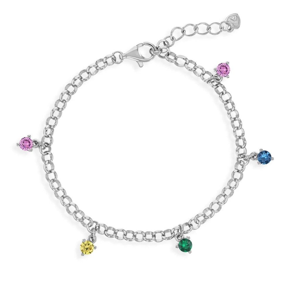 Other 5.5-6.5" Rainbow CZ Gem Charms Kids/Children's/Girl Bracelet Size ONE SIZE - 1 Thumbnail