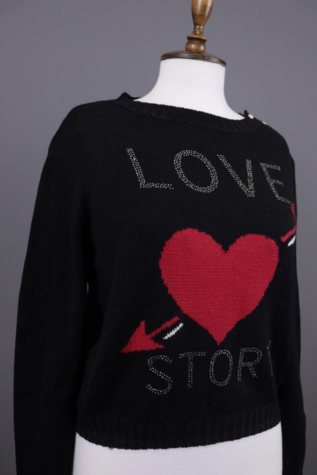 Designer Princess Goes Hollywood Black Knit Sweater Size 36 Size M / US 6-8 / IT 42-44 - 7 Thumbnail
