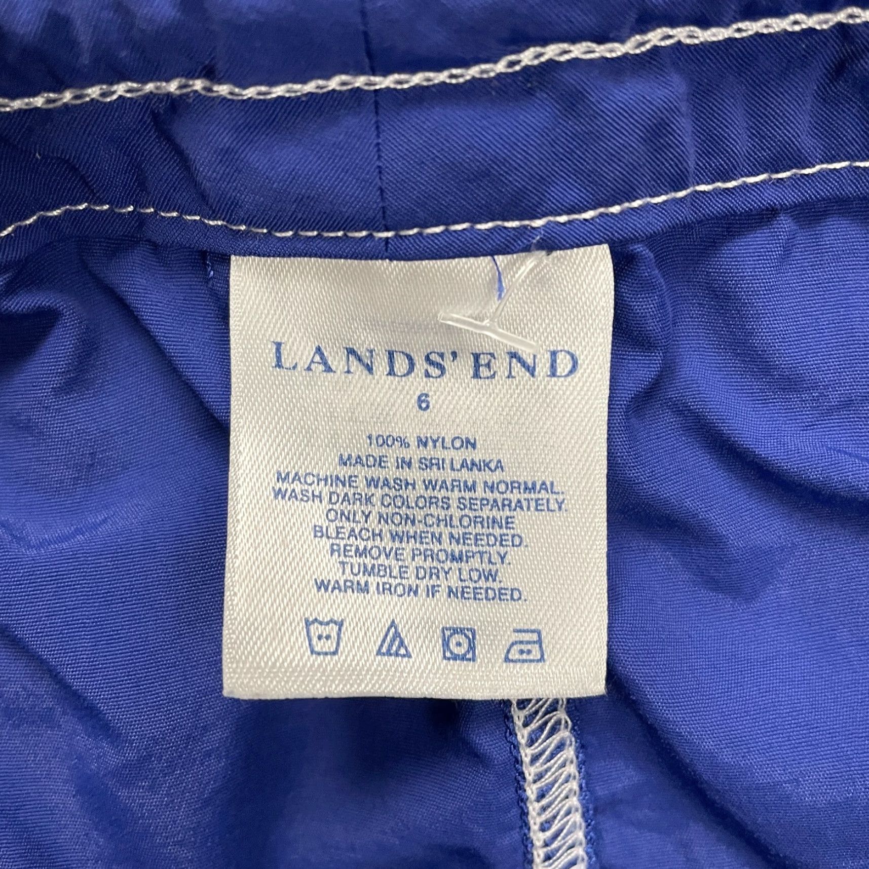 Lands' End VINTAGE Lands' End Swimwear Women's Swim Skirt Size 6 Blue Nylon Pockets Drawstring 90s Girls Size 28" / US 6 / IT 42 - 6 Thumbnail