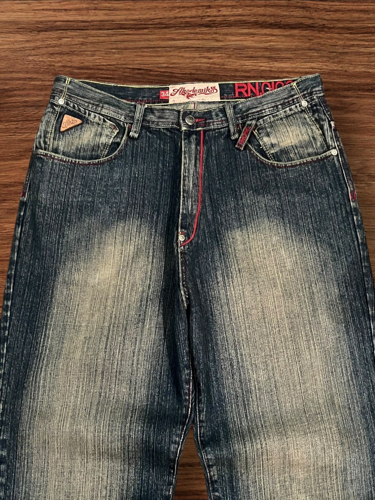 Akademiks ⚡️Baggy⚡️Akademiks Y2K Graffiti Patchwork Distress Baggy Jeans Size US 34 / EU 50 - 4 Thumbnail