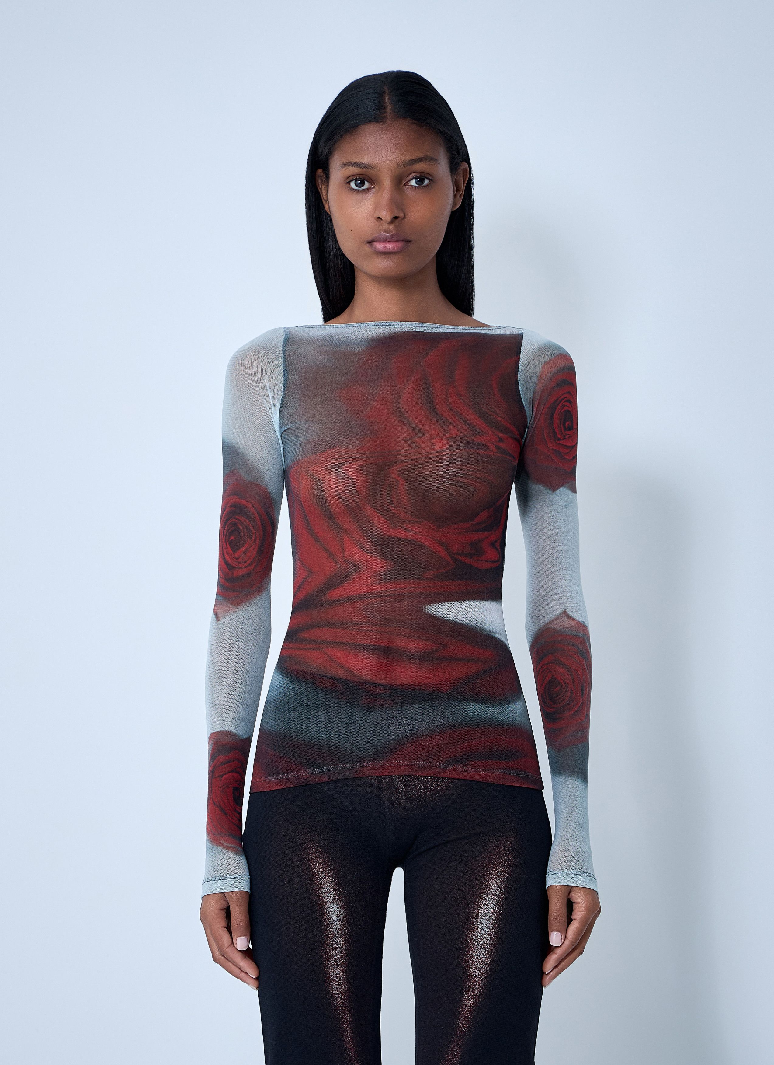 Jean Paul Gaultier Blurry Roses Mesh Tank Top Size M / US 6-8 / IT 42-44 - 1 Thumbnail