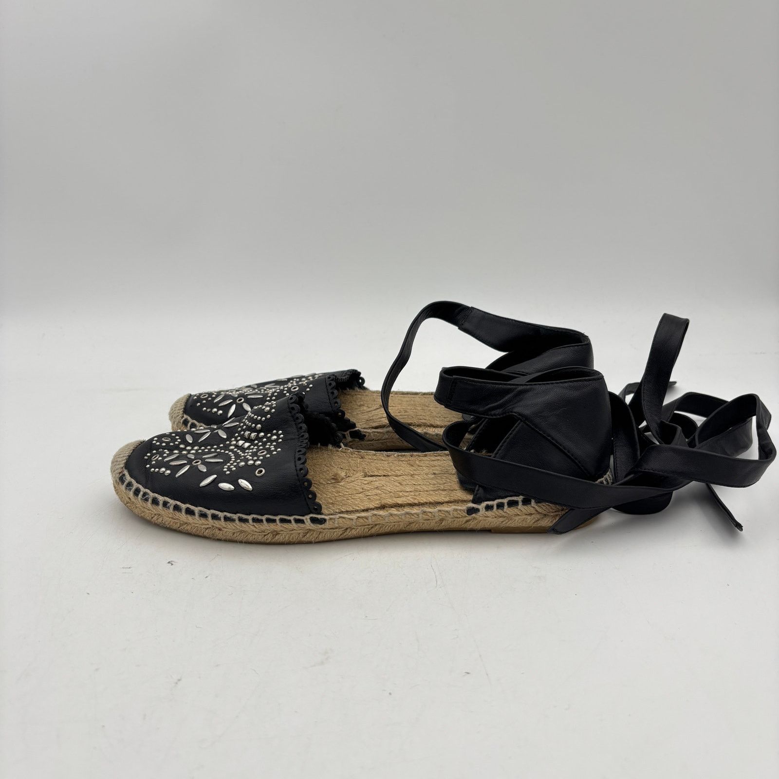 Saint Laurent Paris Saint Laurent Paris YSL Studded Leather Espadrilles Size US 7.5 / IT 37.5 - 5 Thumbnail