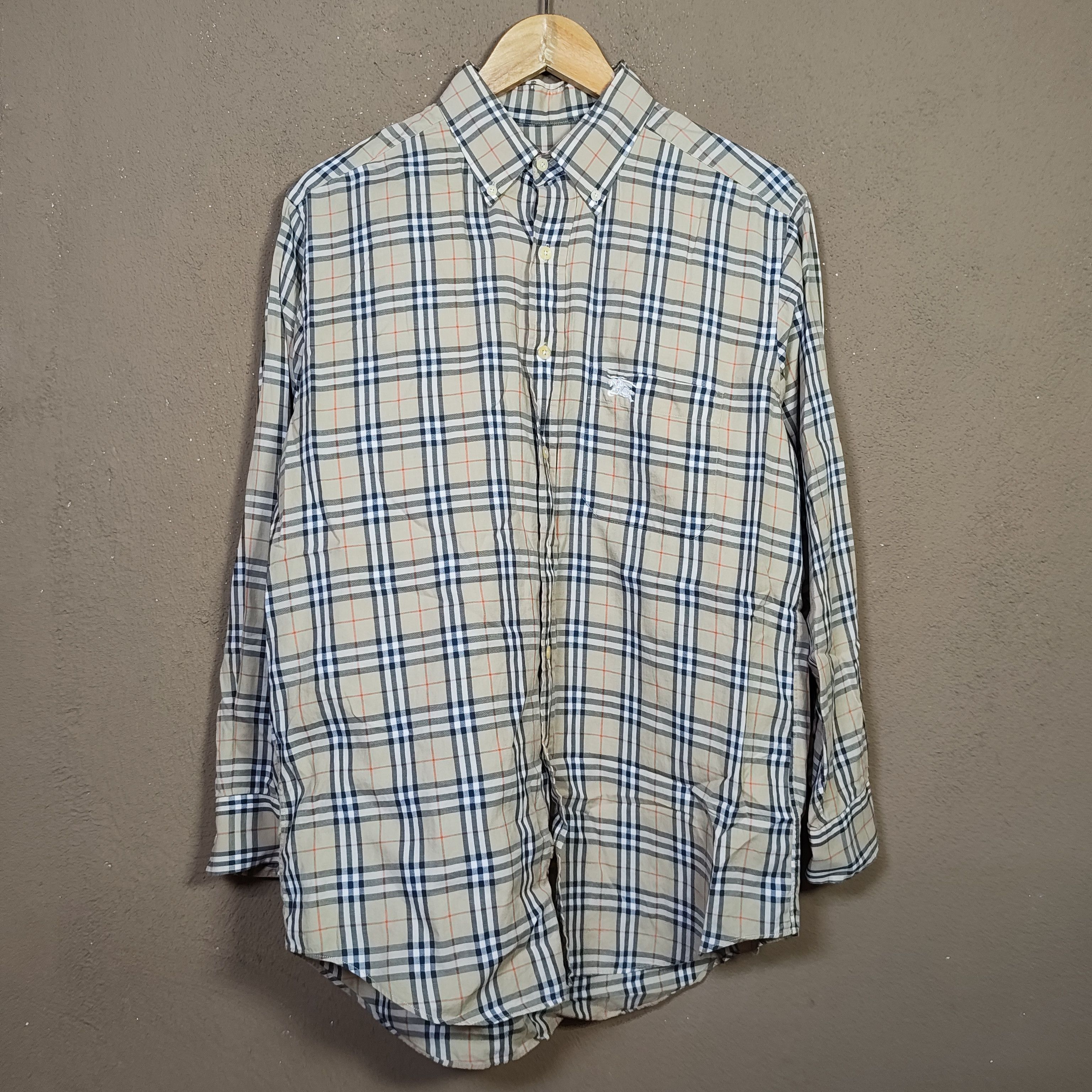 Burberry × Vintage Vtg 90s Burberrys Nova Check Button Ups Shirt