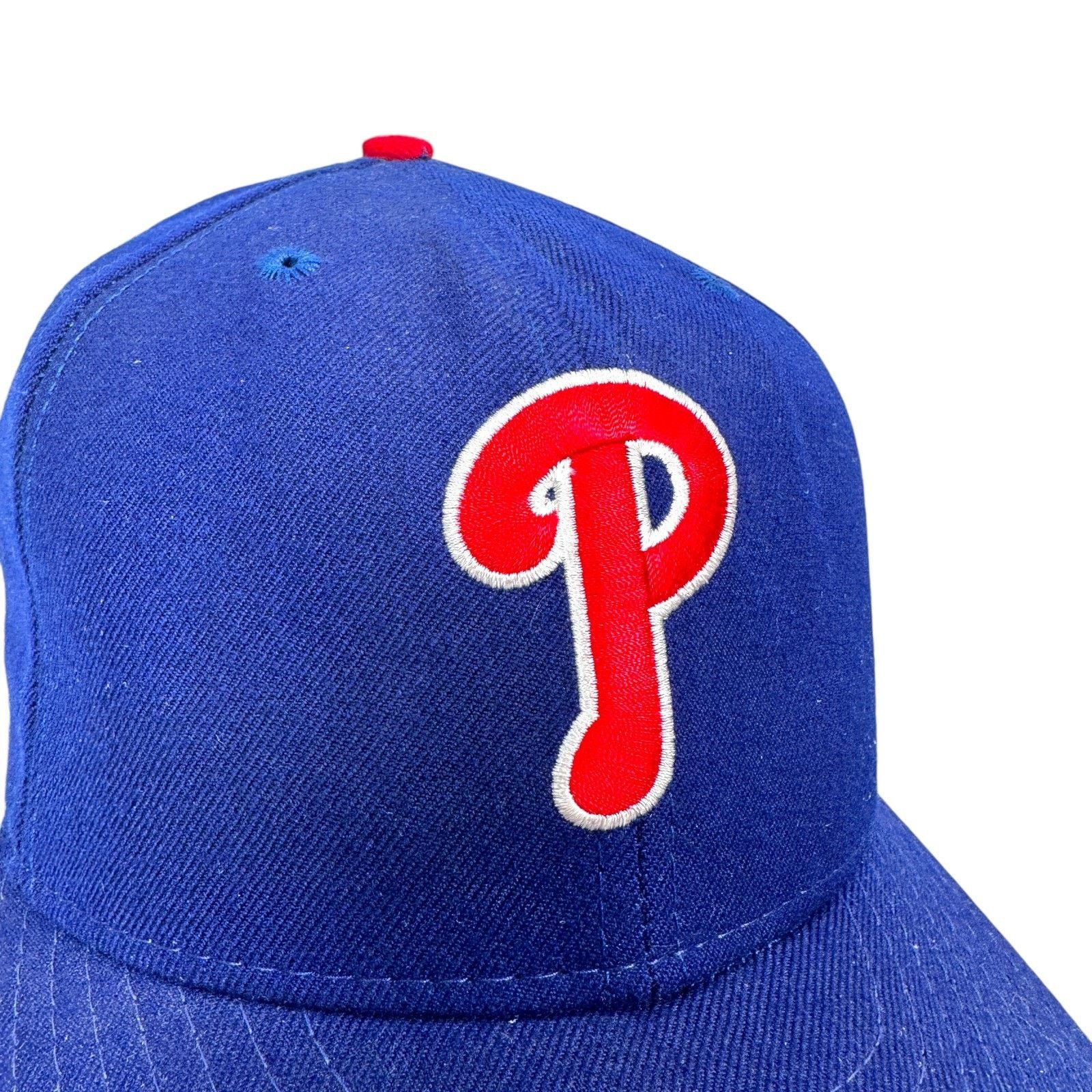 New Era Vintage Philadelphia Phillies Hat Men 6 7/8 Blue Wool 90s Size ONE SIZE - 2 Thumbnail