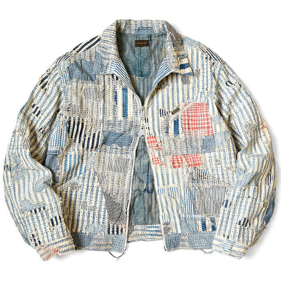 Kapital Kountry Liberty Stripe Boro Drizzler Zip Jacket Size US M / EU 48-50 / 2 - 3 Thumbnail