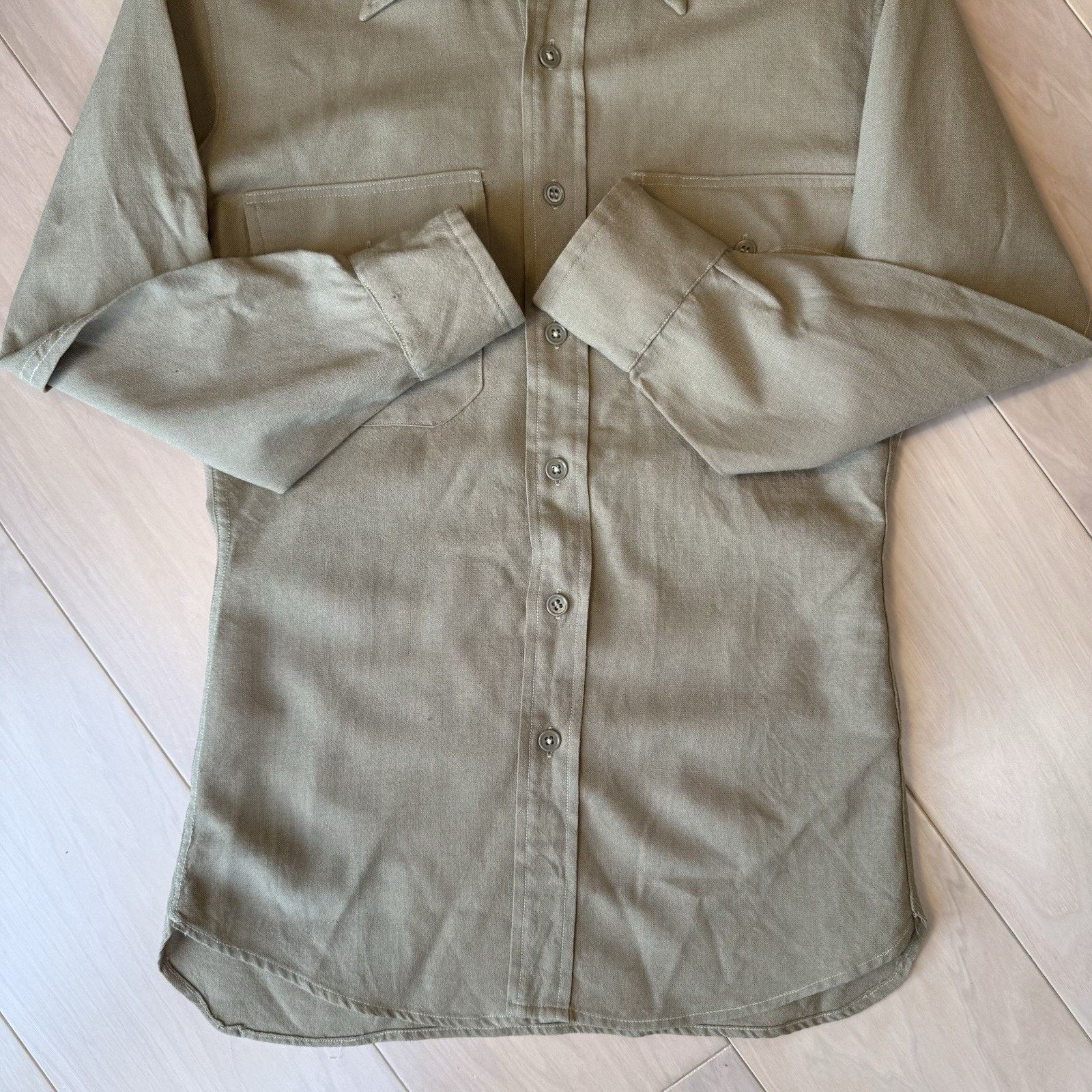 Vintage Vintage Regulation Military Wool Shirt M Khaki 60s Button Up Size US M / EU 48-50 / 2 - 6 Thumbnail