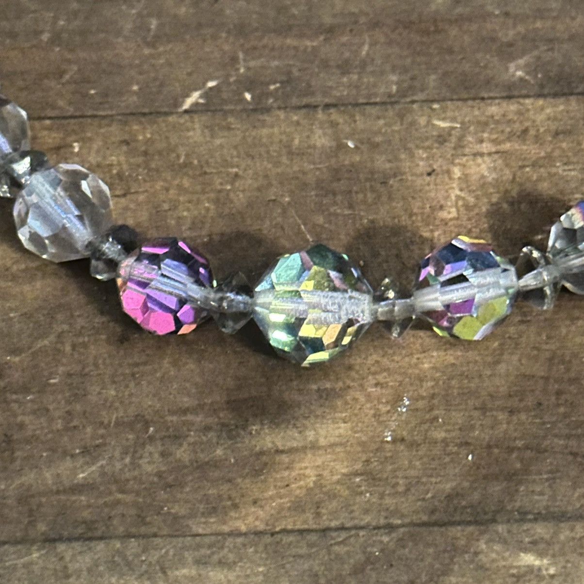 Vintage Vintage Aurora Borealis Crystal bead choker necklace Size ONE SIZE - 4 Thumbnail