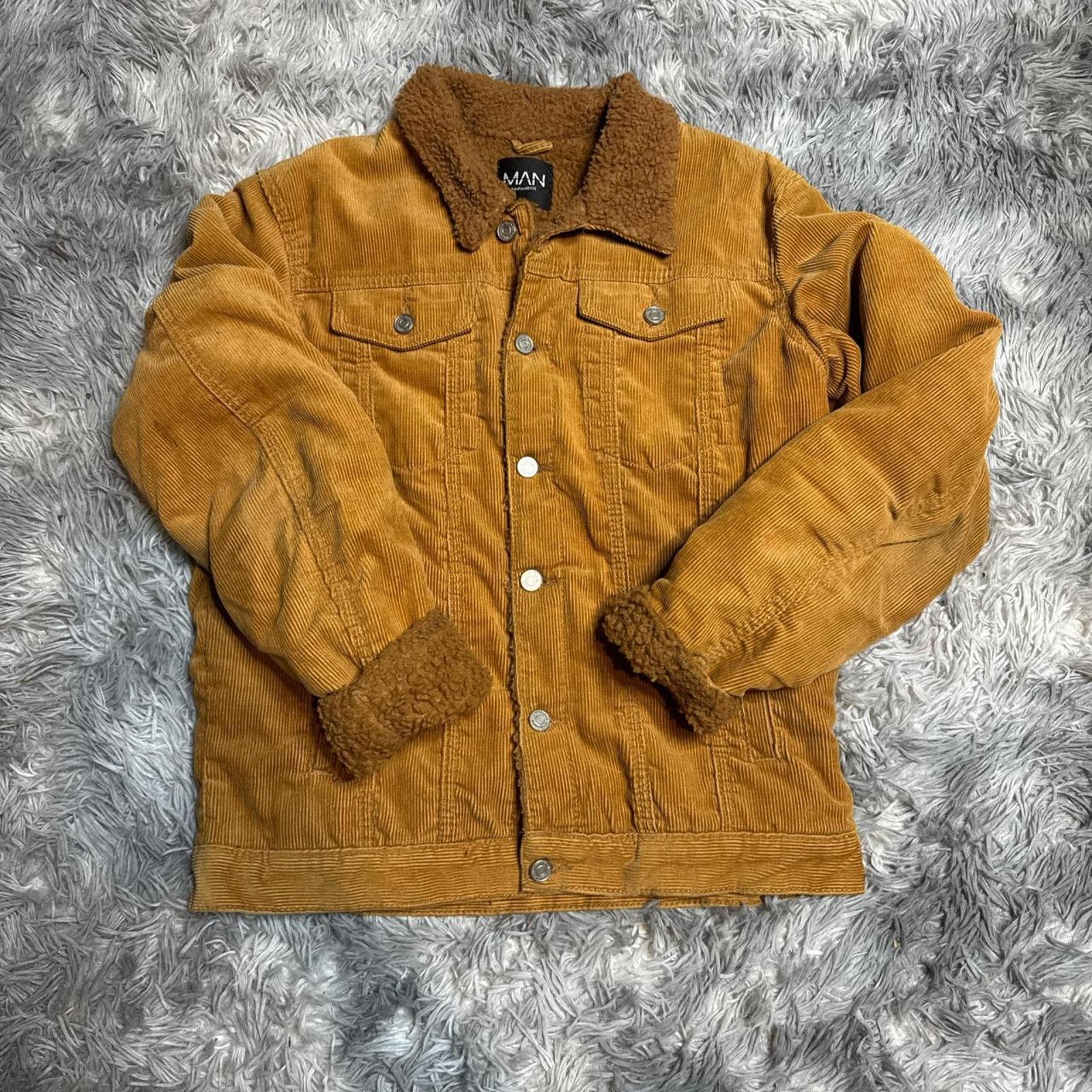Boohoo Boohooman tan corduroy jacket Size US S / EU 44-46 / 1 - 1 Thumbnail