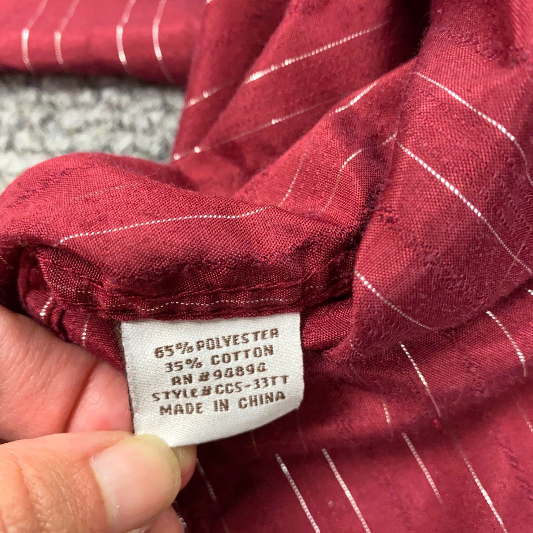 Vintage VINTAGE Gibson Trading Co Shirt XLT Red Pin Stripe Pearl Snap Western Rockabilly Men Size US XL / EU 56 / 4 - 7 Thumbnail