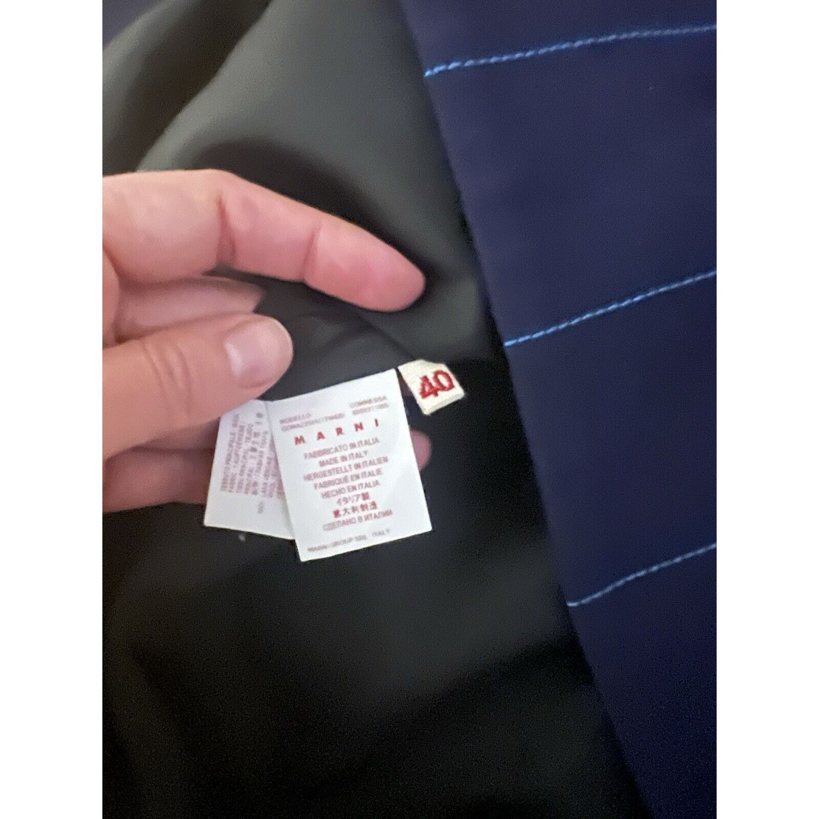 Marni Marni Navy Blue Wool Pinstripe Mini skirt 40 US 8 Size 30" / US 8 / IT 44 - 3 Thumbnail