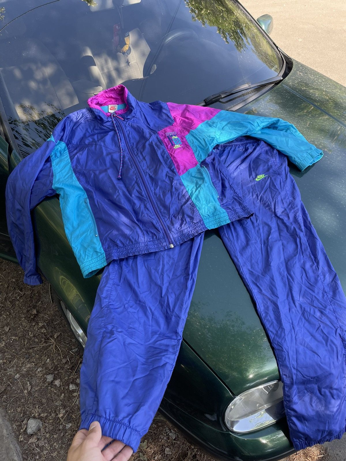 image of Y2K Nike Track Suit Vintage in Green, Men's (Size Medium)