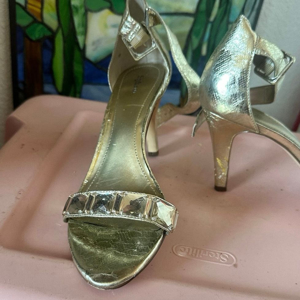 Other style&co gold bedazzled stiletto heels shoes Size US 9.5 / IT 39.5 - 3 Thumbnail