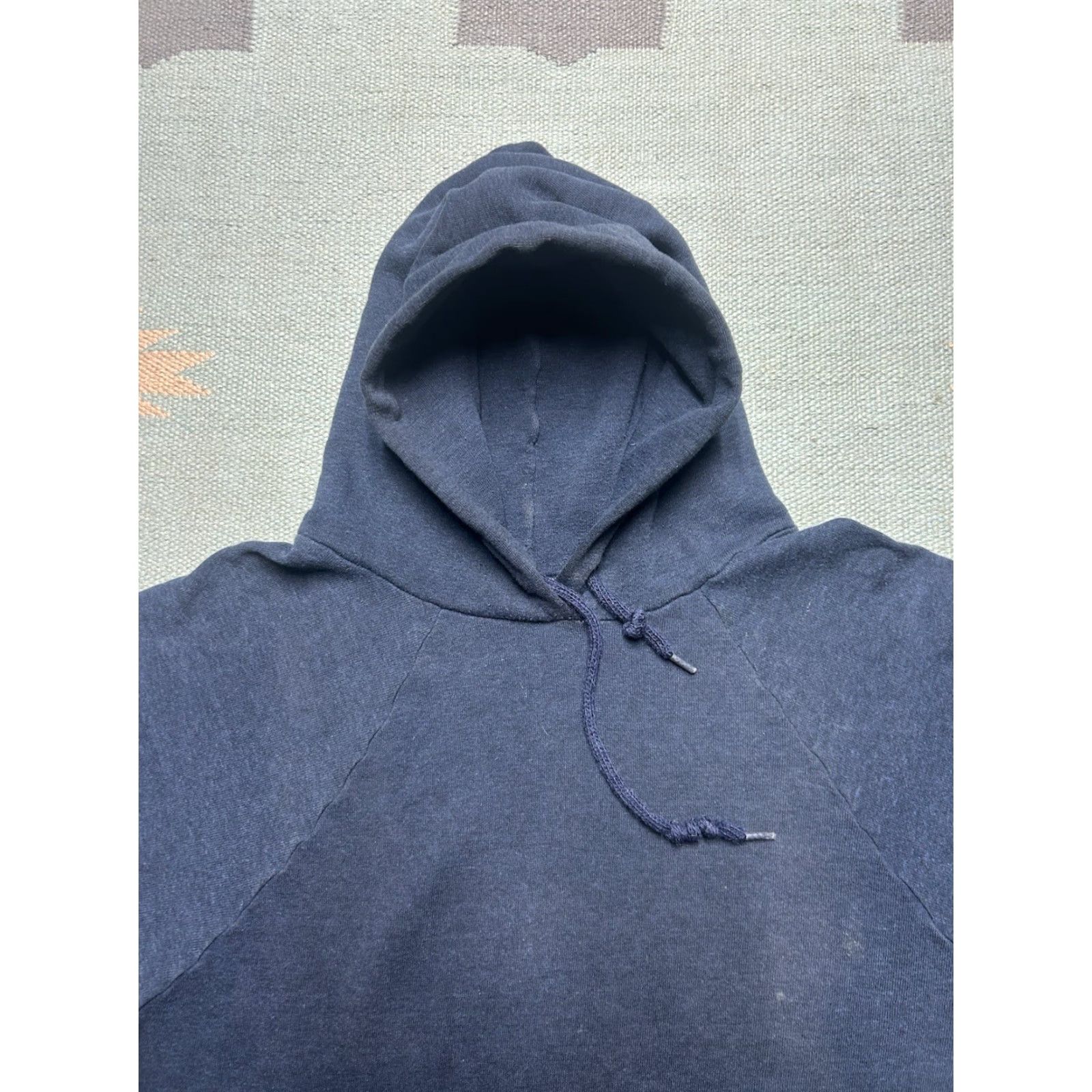 Vintage VINTAGE pullover hoodie sweatshirt Navy blue Raglan Large L Men Size US L / EU 52-54 / 3 - 5 Thumbnail