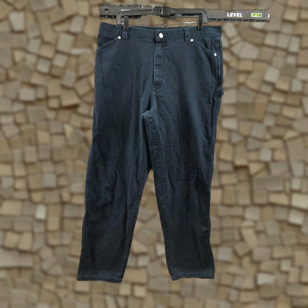 Lee Lee Riveted By Lee Straight Chino Pants Mens 36x32 Blue Workwear 5-Pocket Zip Button Flat Front Slimming Stretch Regular Straight Leg Vintage No Size US 36 / EU 52 - 1 Thumbnail