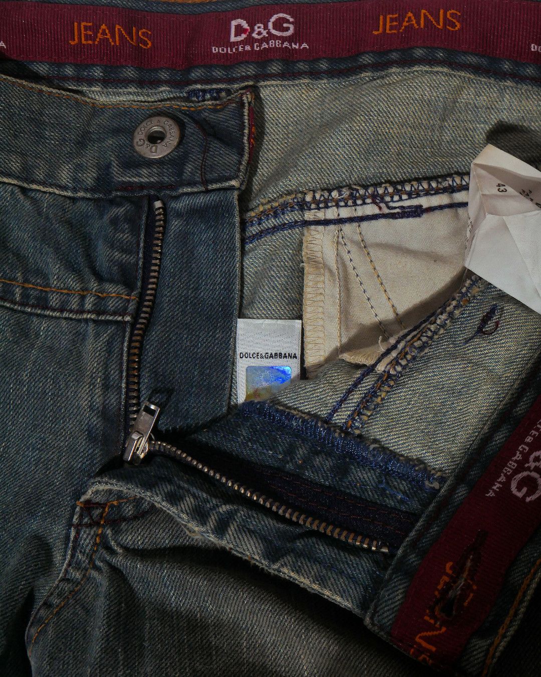 Dolce & Gabbana 90s Front Bottoms Flared Denim Pants Size 28" / US 6 / IT 42 - 5 Thumbnail