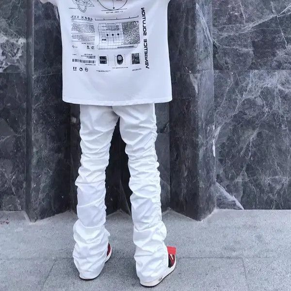 VIBE Street Hip Hop Frayed Stacked Micro Flare y2k Jeans Size US 28 / EU 44 - 2 Thumbnail