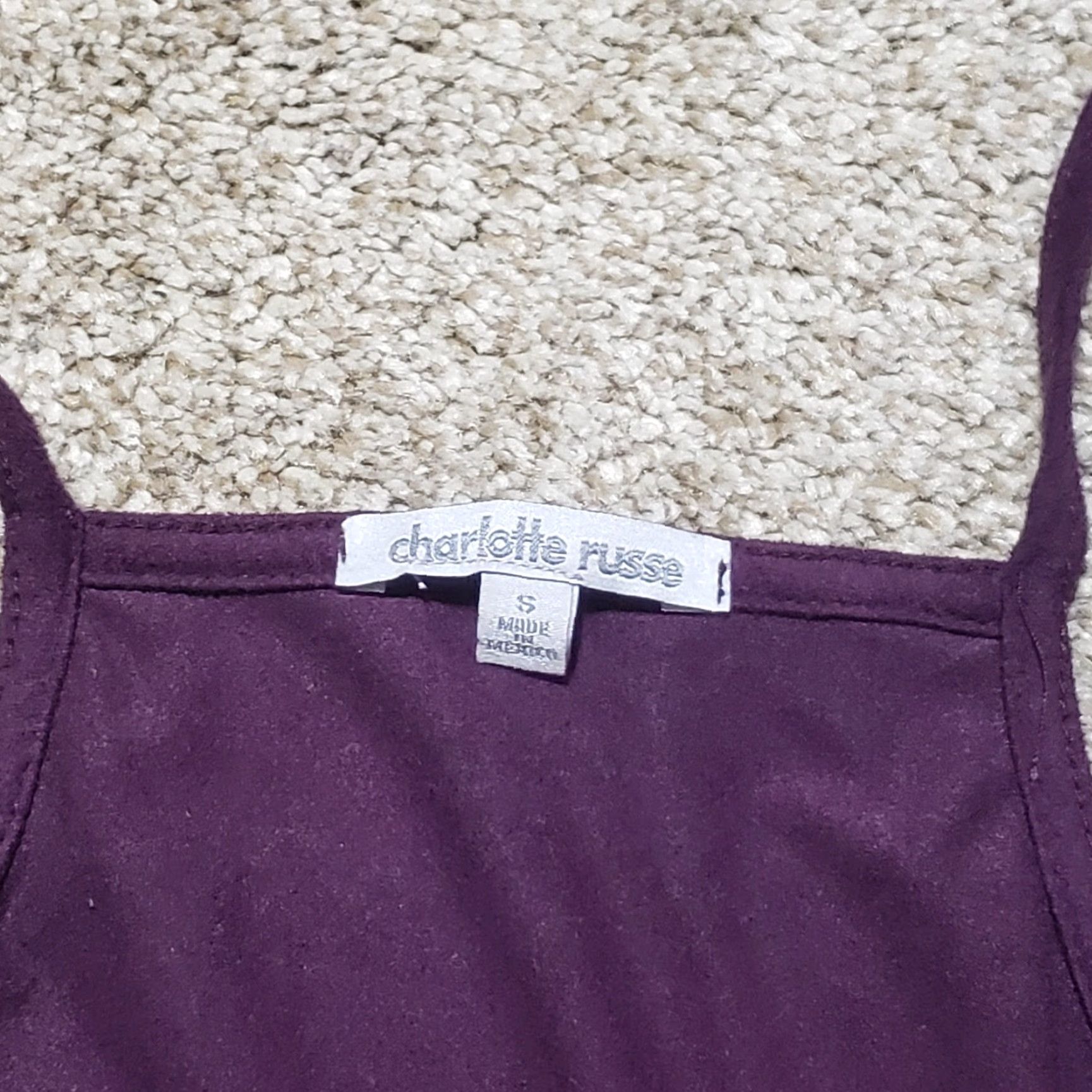 Vintage VINTAGE Charlotte Russe Shirt Women XS Purple Cropped Spaghetti Strap Tank Top Open Strap Small Women Shirt Size S / US 4 / IT 40 - 2 Thumbnail
