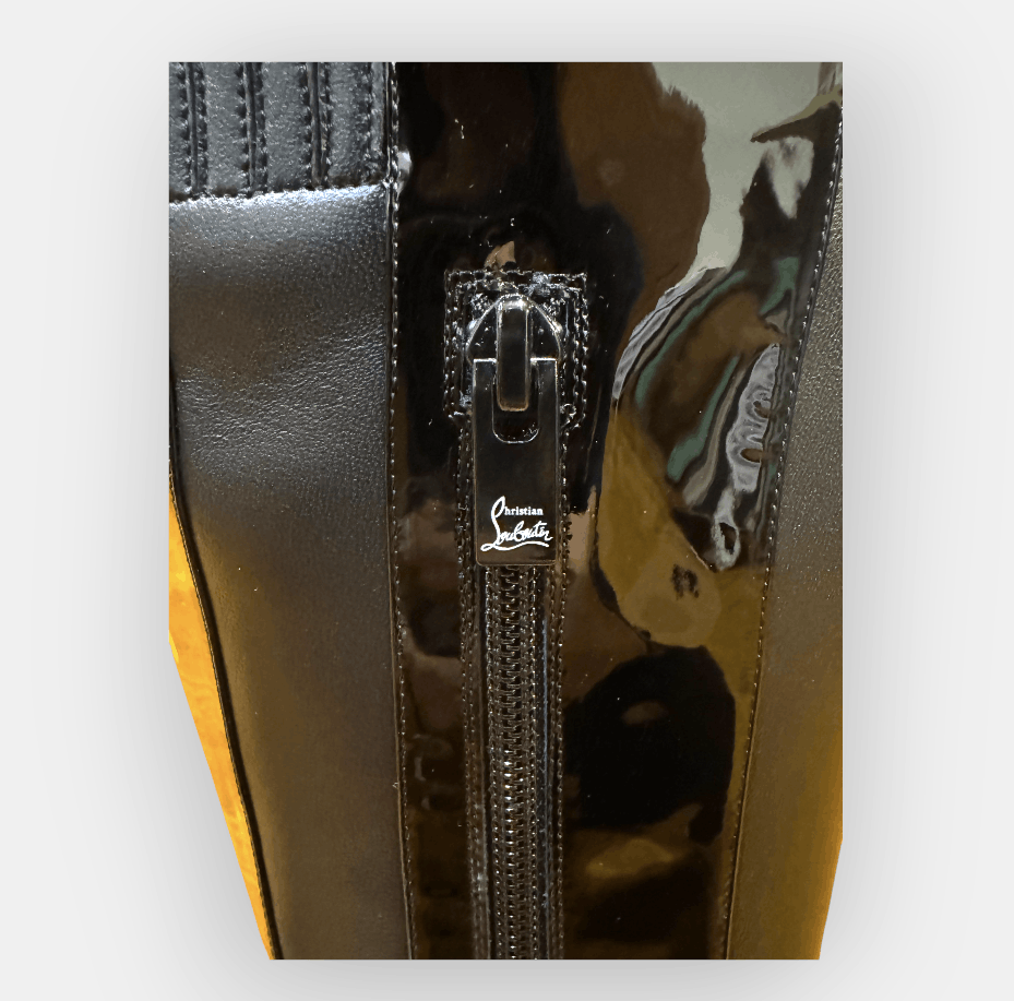 Christian Louboutin CL In The 90s Botta 80 Black Patent Leather Boots Size US 7.5 / IT 37.5 - 6 Thumbnail