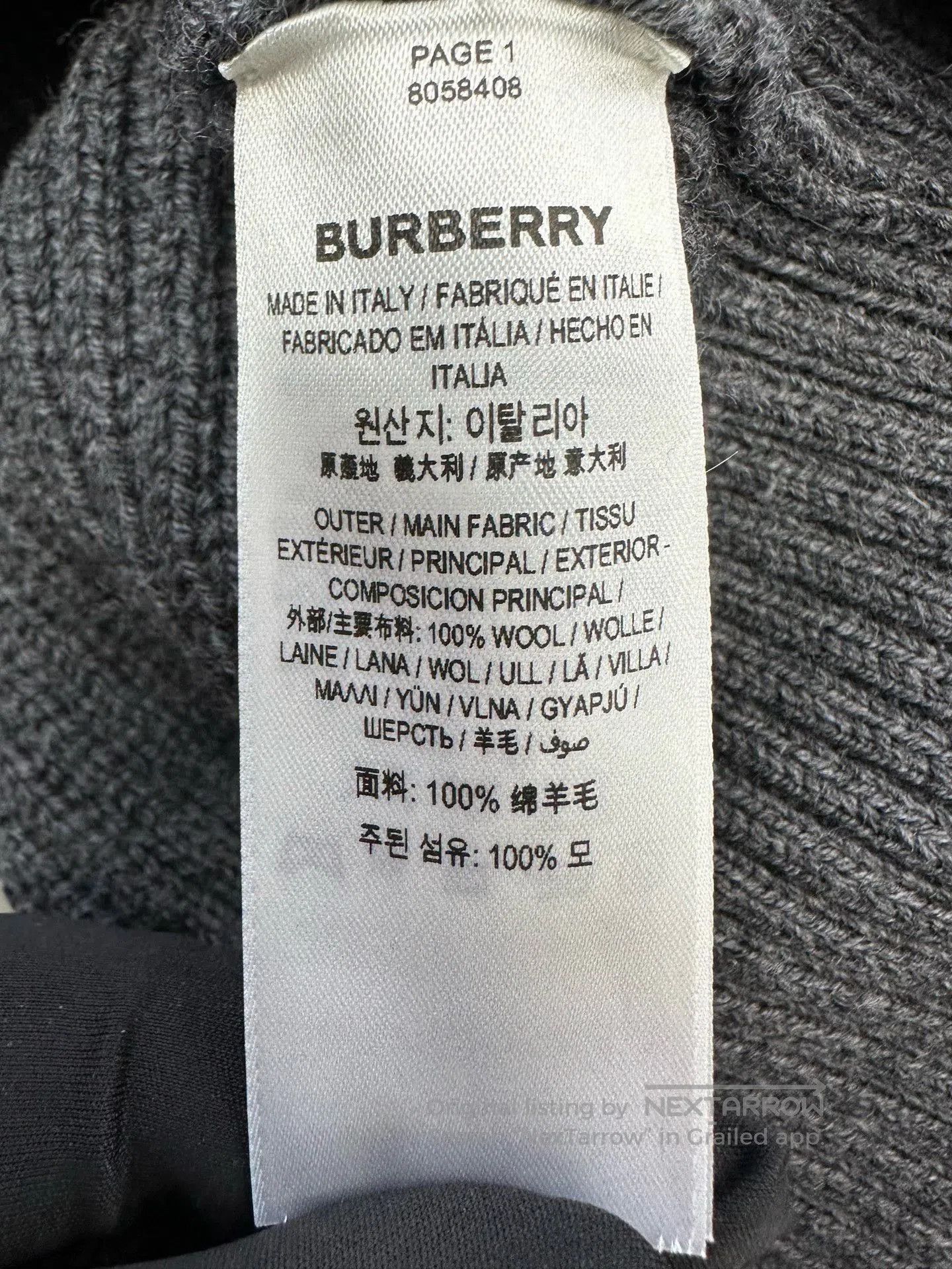 Burberry Burberry Dark Gray TB Logo Wool Cardigan. Size XS / US 0-2 / IT 36-38 - 4 Thumbnail