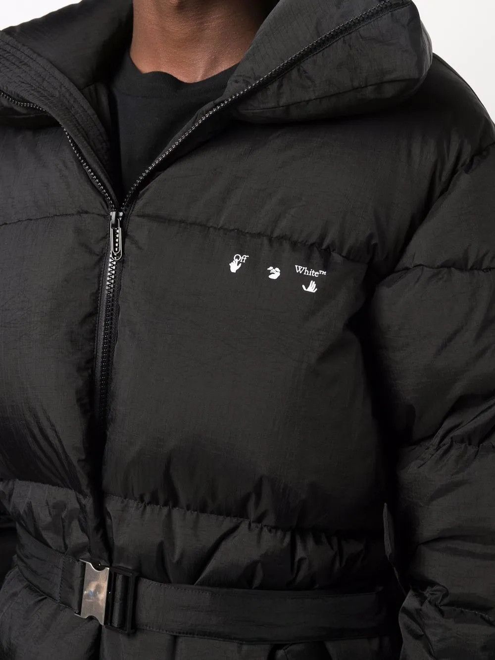 Off-White o1gr1nt0125 Tuc Detail Puffer down Jacket in Black Size US XS / EU 42 / 0 - 5 Thumbnail