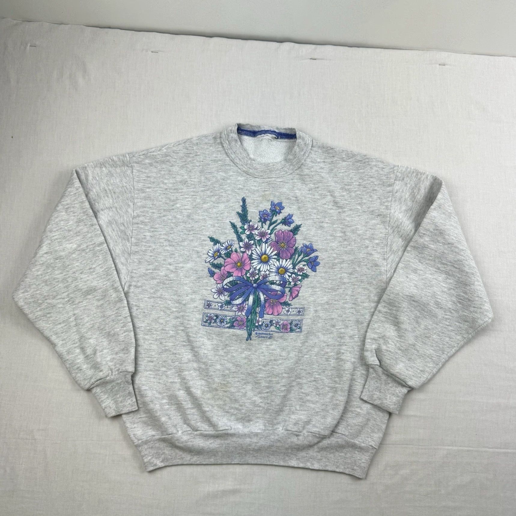 Vintage VINTAGE Morning Sun Sweatshirt Womens Small Gray Floral 90s Nature Activewear Size S / US 4 / IT 40 - 6 Thumbnail