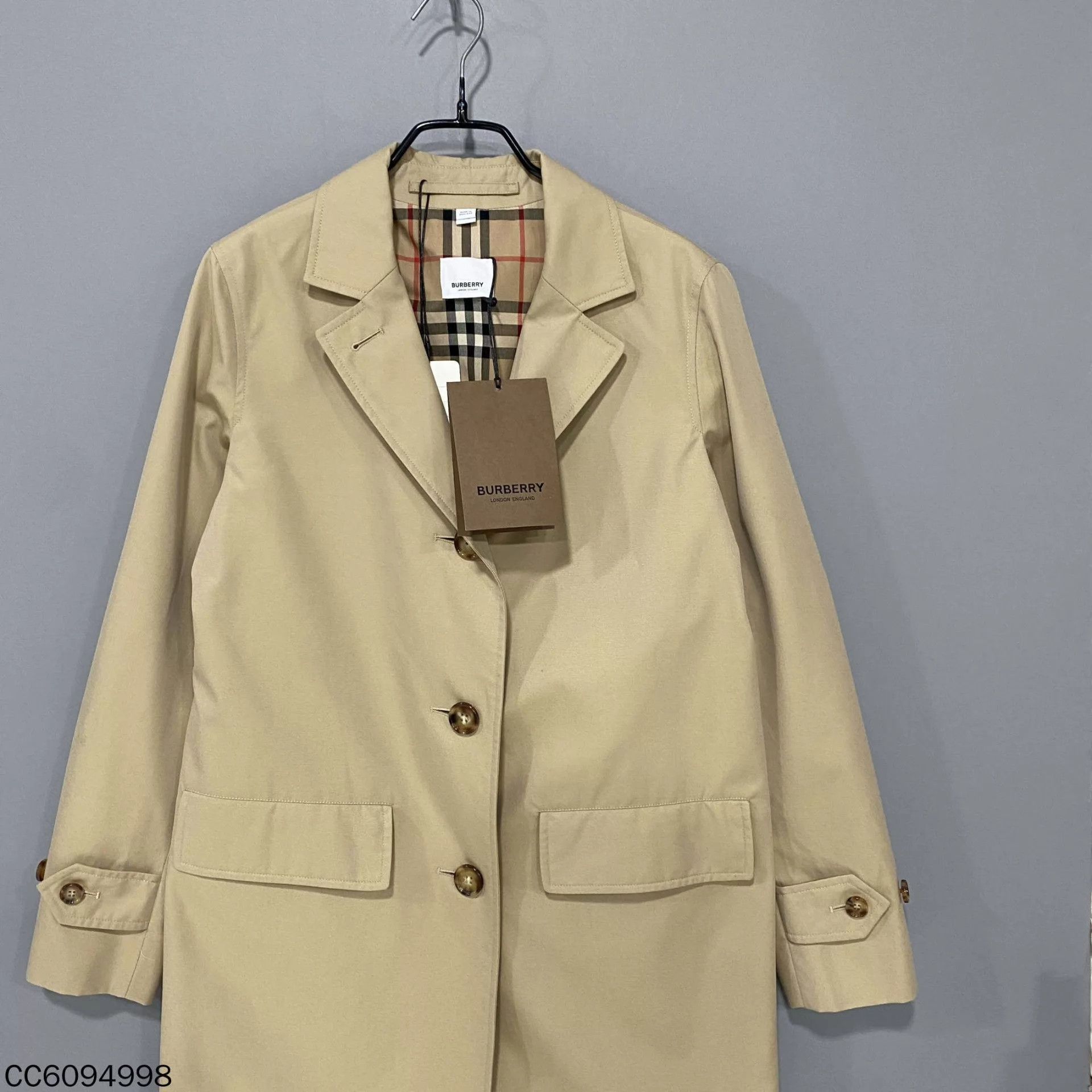 Burberry Burberry Khaki Check Notch Lapel Trench Coat UK2 Size XXS / US 00 / IT 34 - 2 Thumbnail