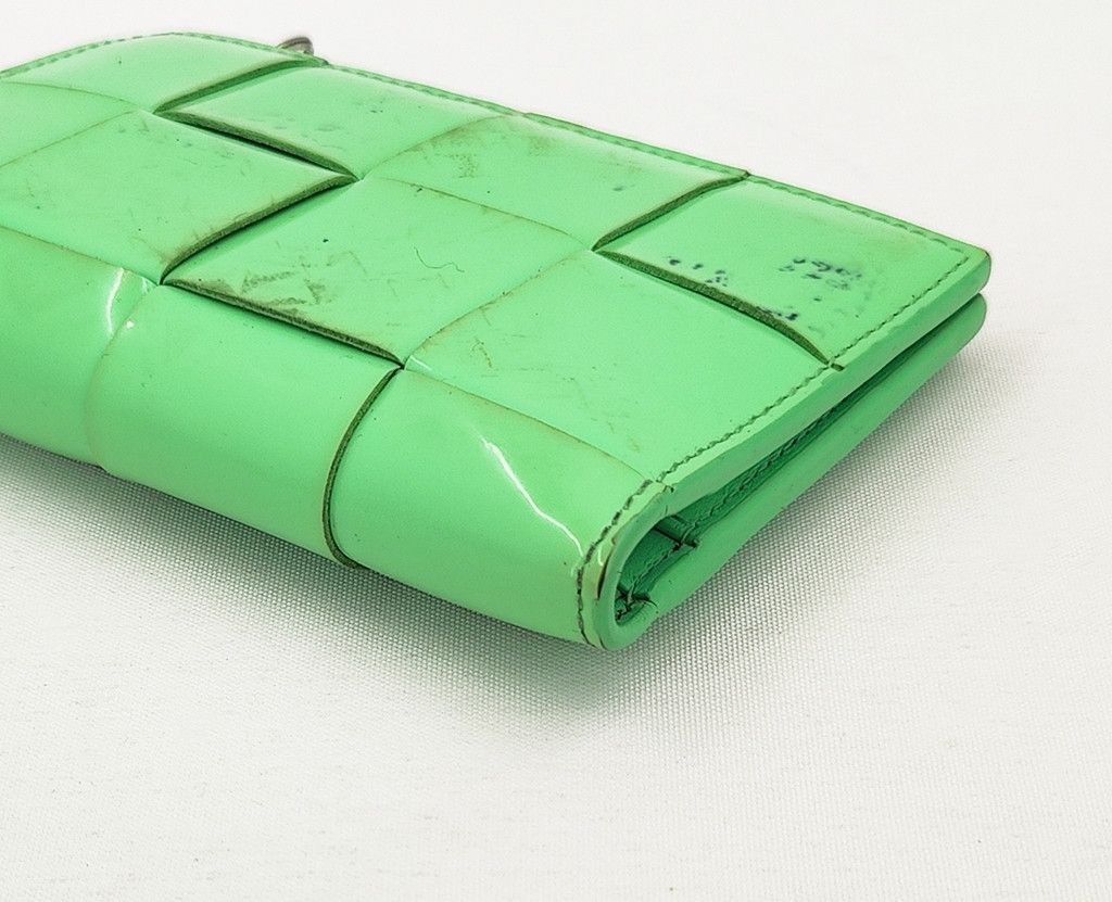 Bottega Veneta original BOTTEGA VENETA green cassette enamel leather wallet Size ONE SIZE - 10 Thumbnail