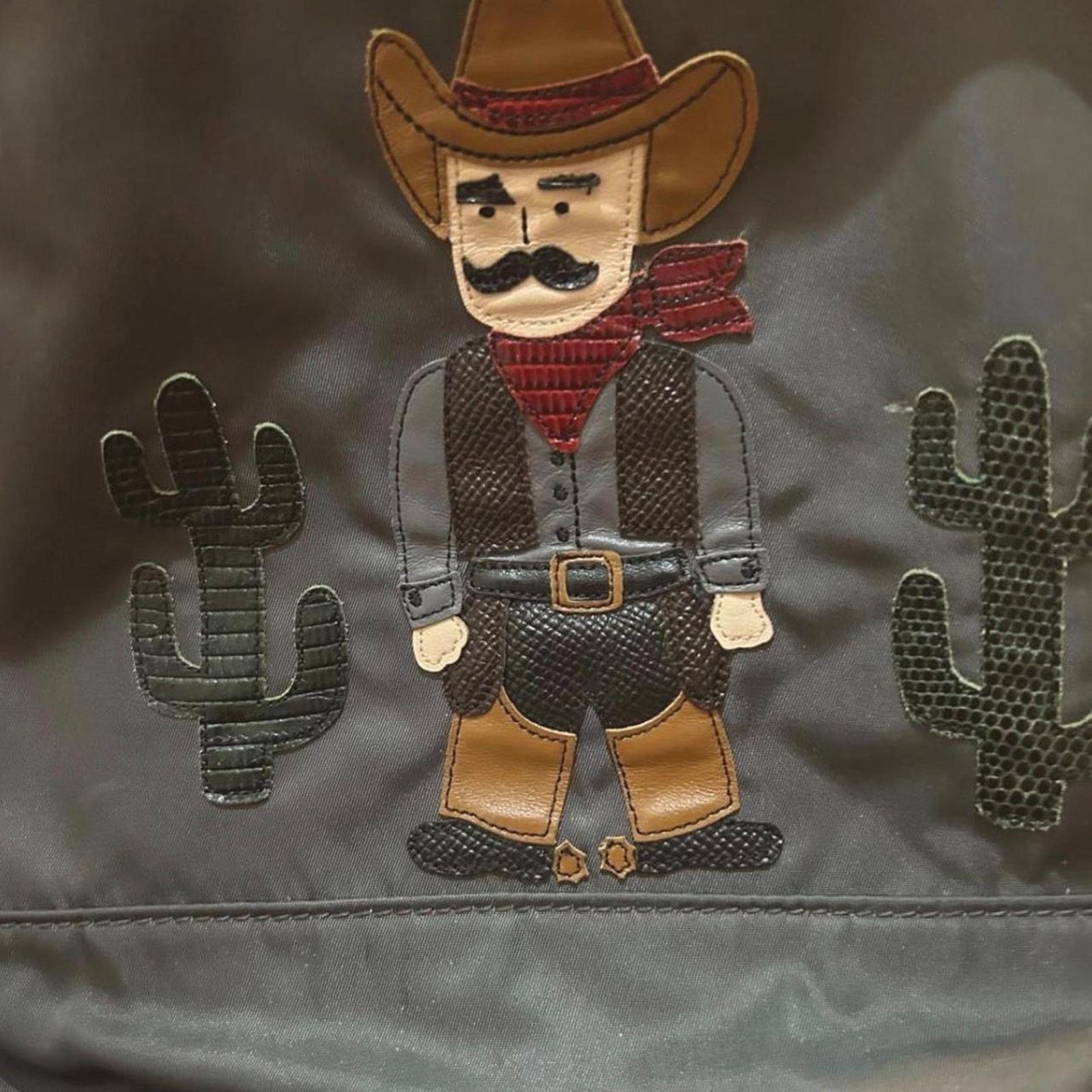 Dolce & Gabbana Dolce&Gabbana Vulcano Cowboy Patch LG Backpack in BLK/Slate Size ONE SIZE - 2 Thumbnail