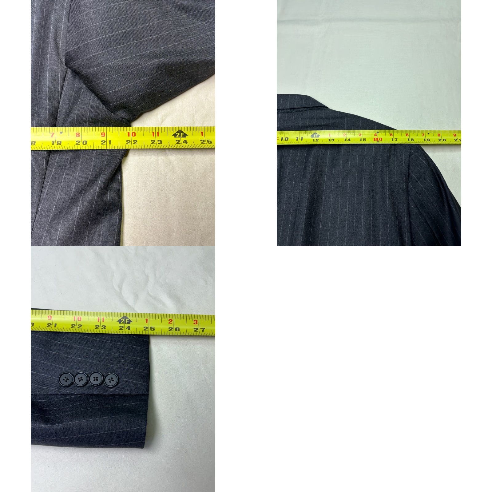Loro Piana Hickey Freeman Blazer Loro Piana Super 150s Wool Pinstripe 42L Charcoal Size 42R - 9 Thumbnail