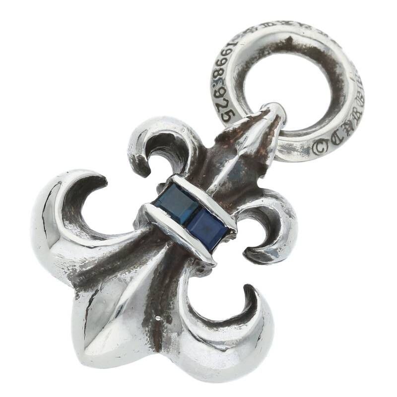 image of Chrome Hearts Sapphire Flare Charm in Silver, Men's