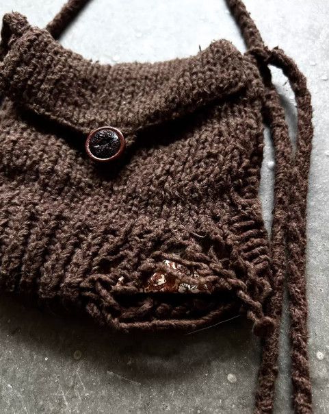 Other Number (N)ine 2003 Distressed Knit Shoulder Bag Size ONE SIZE - 4 Thumbnail
