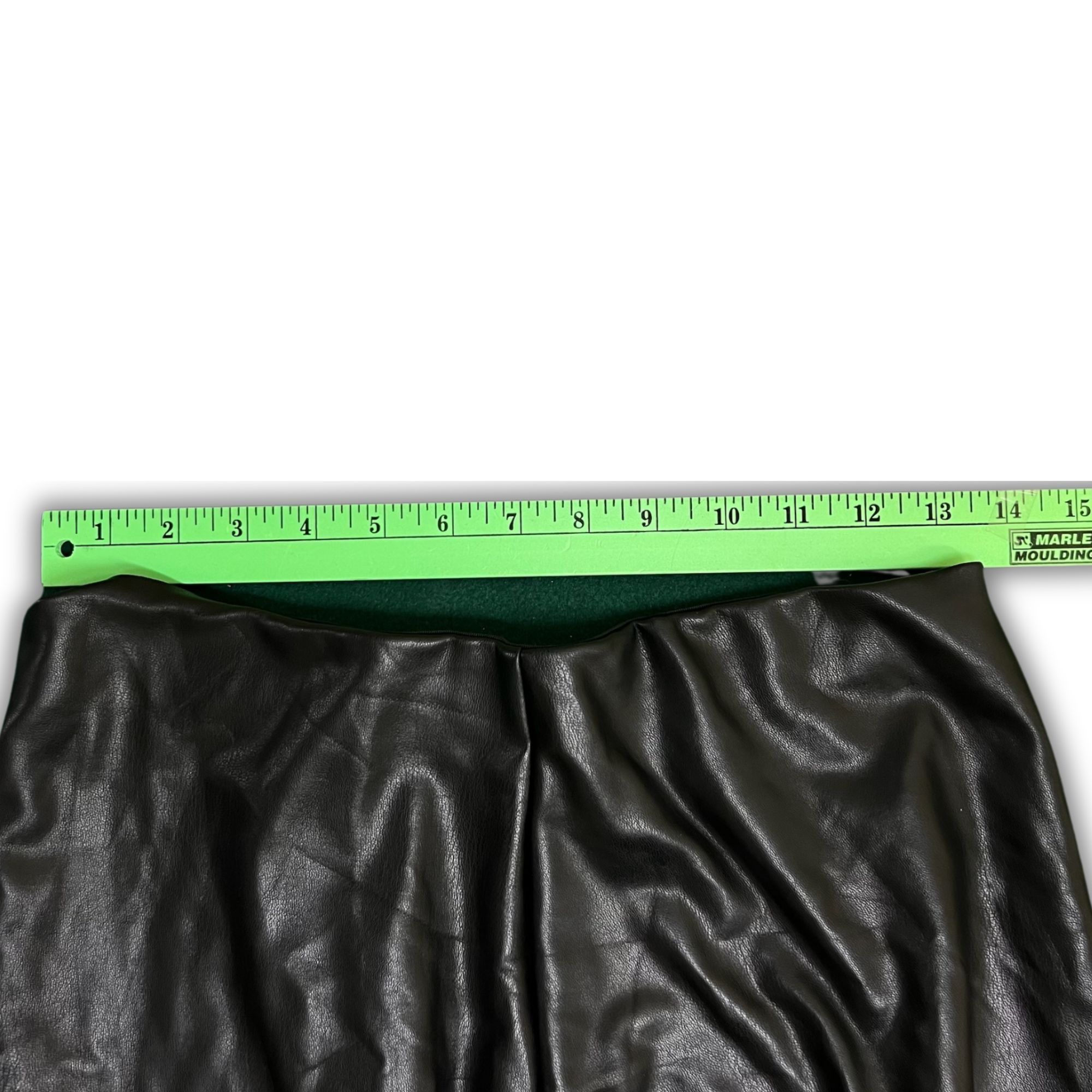 Forever 21 FOREVER 21 Black Faux Leather Straight-Leg Pants Size L Size 33" - 7 Thumbnail