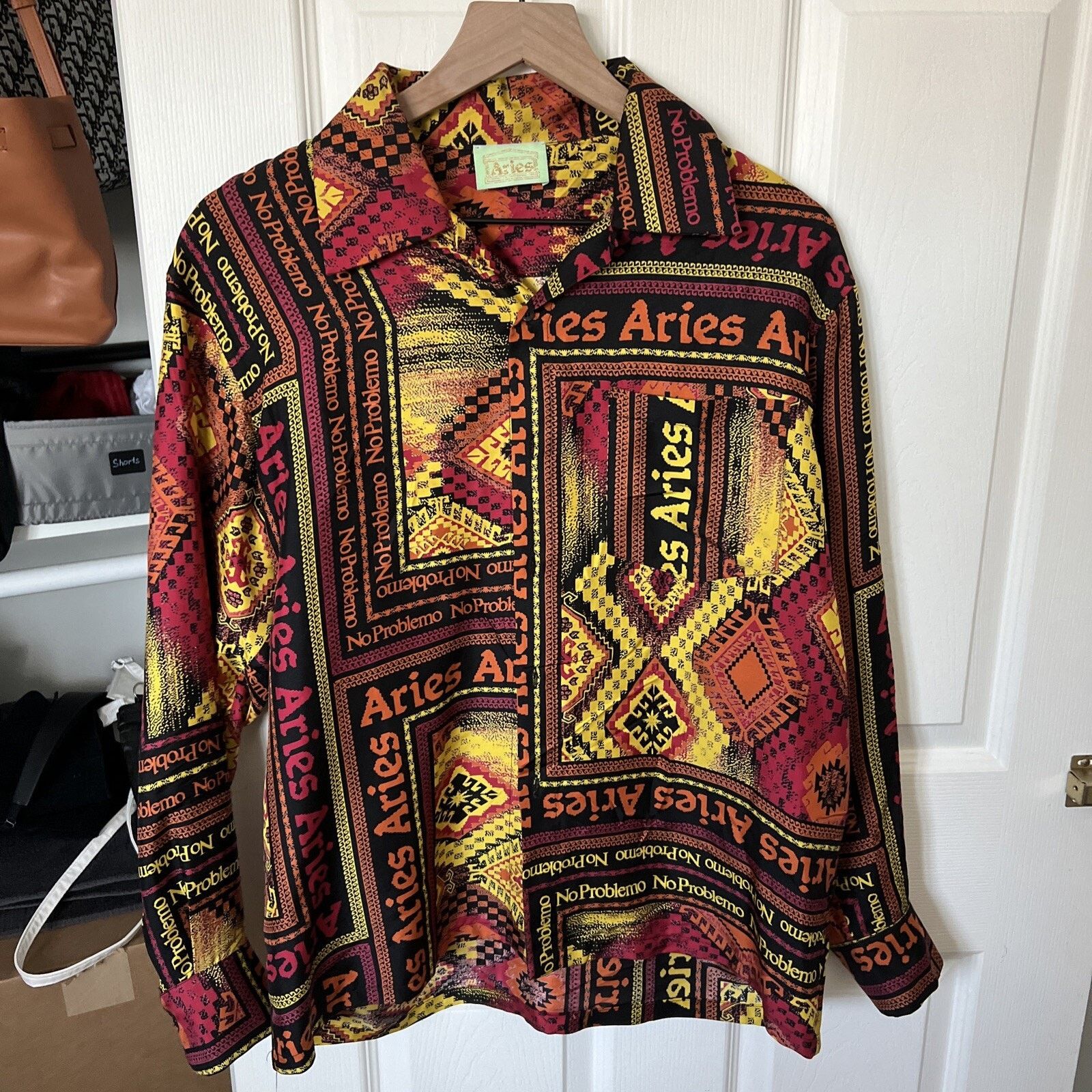 Aries Aries Scarf Print Silk Longsleeve Shirt Multi Size M Size US M / EU 48-50 / 2 - 1 Thumbnail