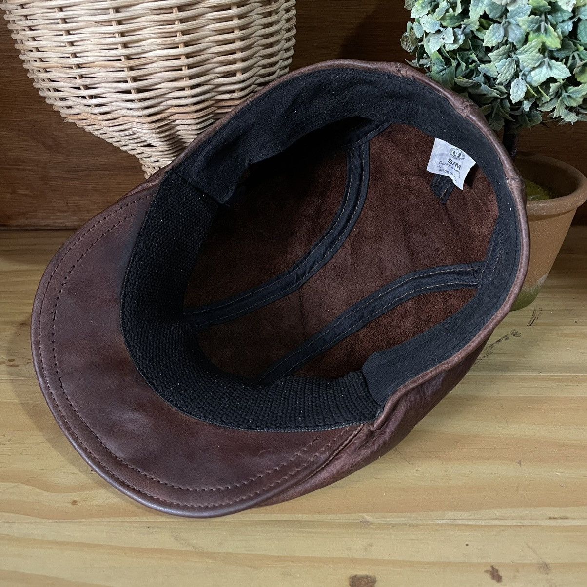 Other Vintage Ivy Gatsby Leather Flap Cap Size ONE SIZE - 6 Thumbnail