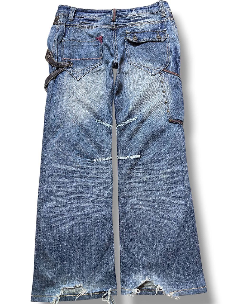 Drake Vintage Twenty Works Strap Leather Snake Studded Denim Size US 36 / EU 52 - 6 Thumbnail