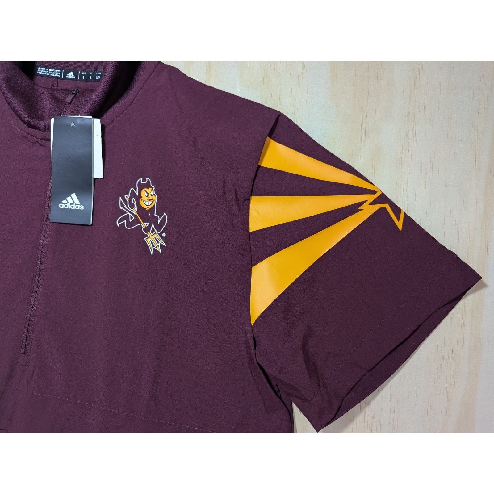 Adidas Adidas Men's Small ASU Sun Devils Short Sleeve 1/4 Zip Size US S / EU 44-46 / 1 - 4 Thumbnail