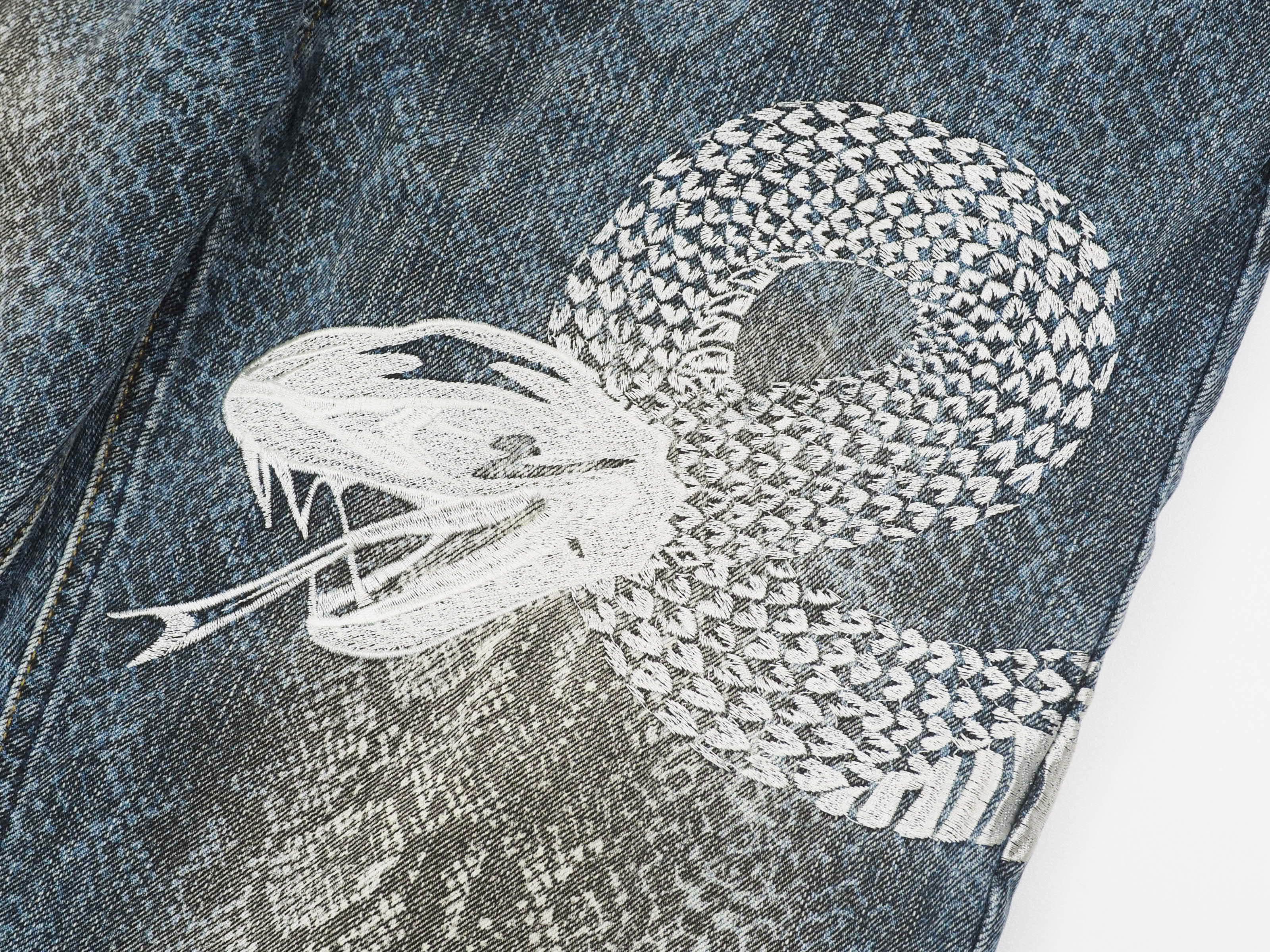 Hysteric Glamour × Japanese Brand Cool drive striker snake print and embroidered jeans Size US 30 / EU 46 - 4 Thumbnail