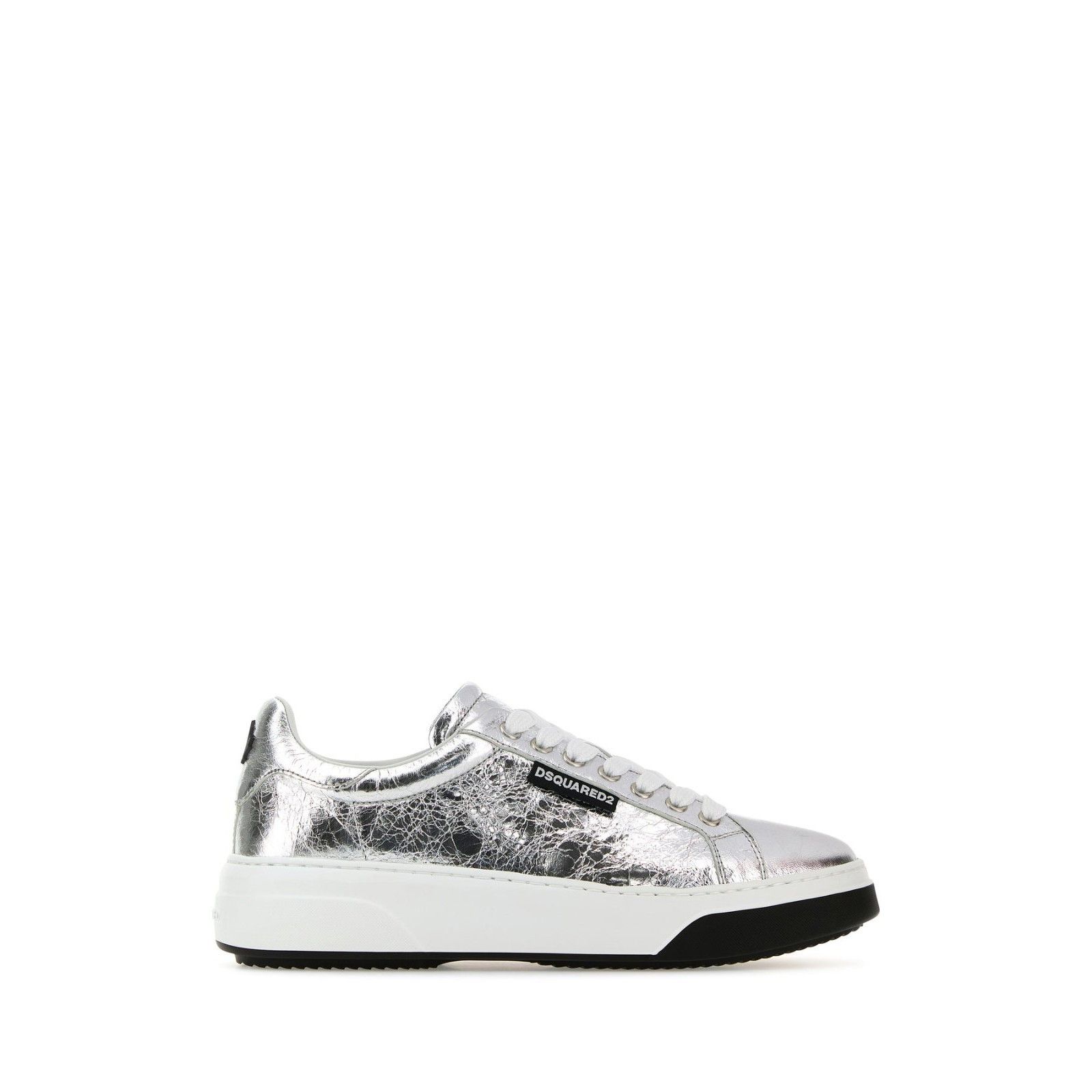Dsquared2 DSQUARED Bumper Silver Leather Sneakers New & Authentic (Wom Size US 6 / IT 36 - 1 Thumbnail